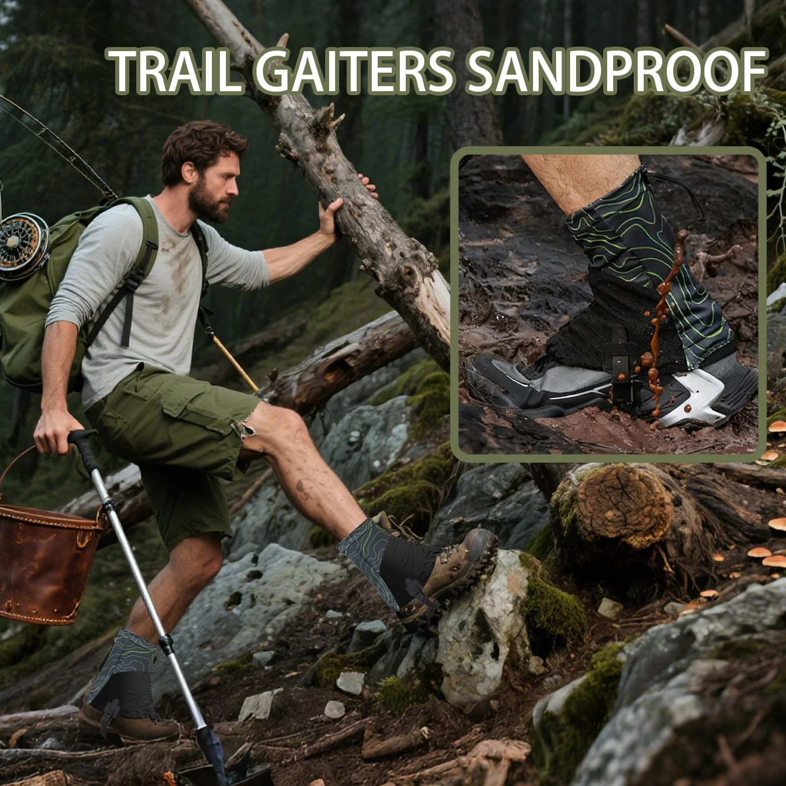 Polainas Para Trail Running - Ajustables Y Transpirables, 1 Par De Polainas Para Botas