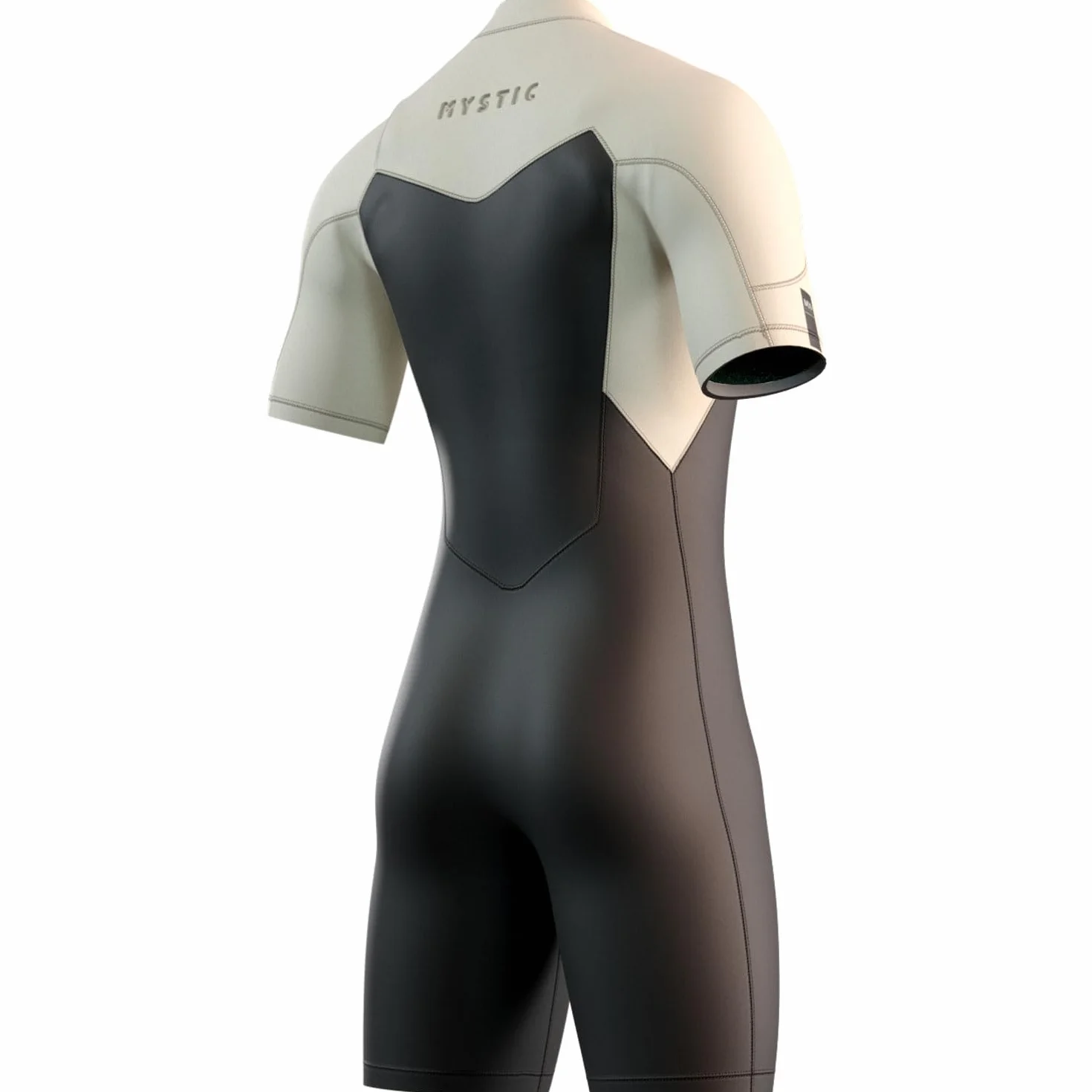 Mystic Motion Traje de neopreno corto 3/2 mm cremallera frontal arena negra