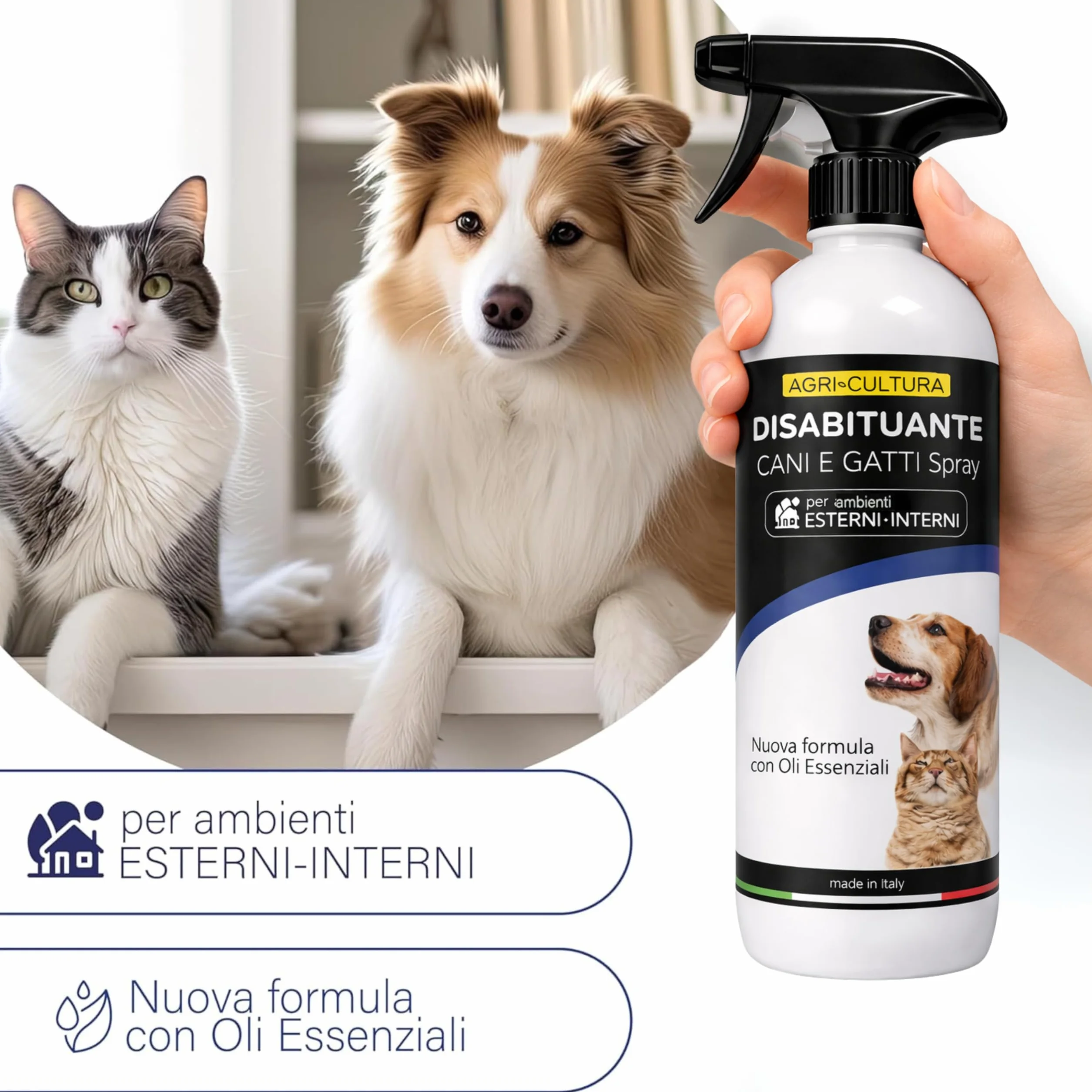 AGRI-CULTURA® | Ahuyentador para perros y gatos 1L antiorina | Repelente para perros y gatos antiorina listo para usar | Barrera natural para desacostumbrar a perros y gatos en casa y jardín.