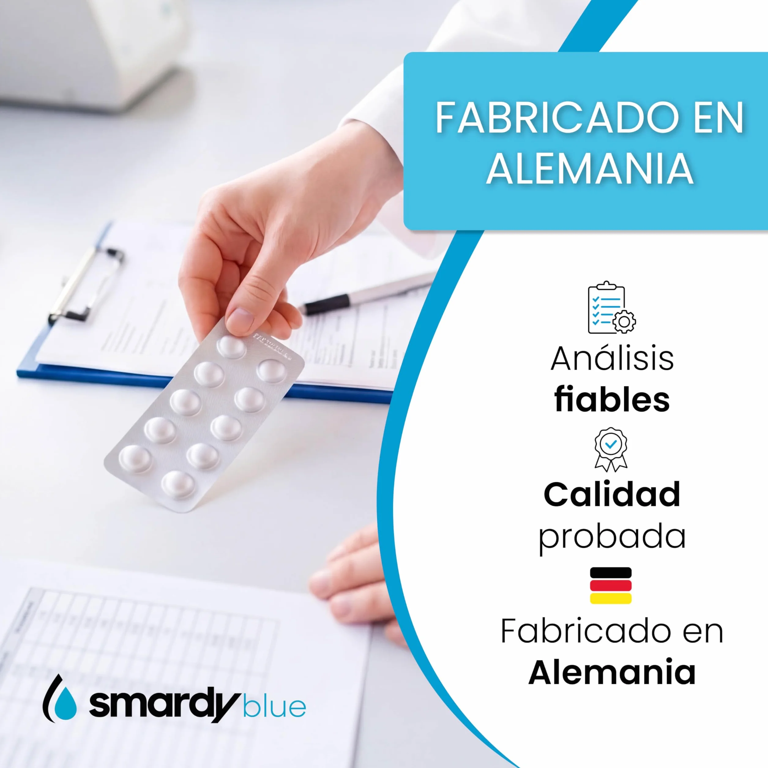 smardy 50 tabletas fotómetro CyA – mide el ácido cianúrico/estabilizador en piscina, spa, jacuzzi y acuario – compatible con PoolLab, SCUBA II, BAYROL y otros medidores electrónicos – Made in Germany
