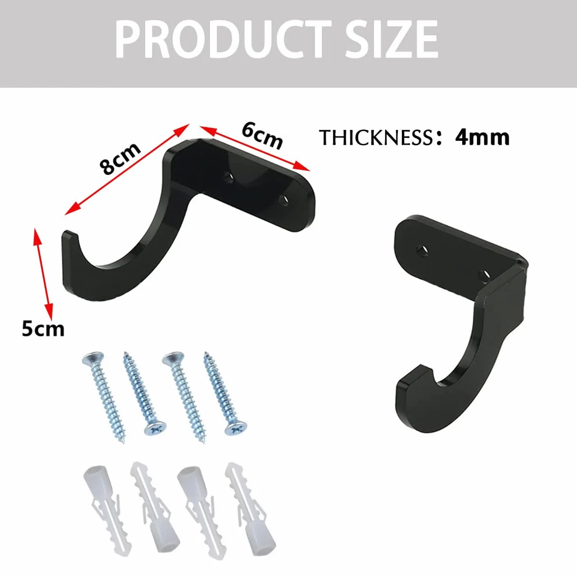 Soporte de Pared para Bate de Béisbol 4 Piezas Organizador Horizontal con Tornillo