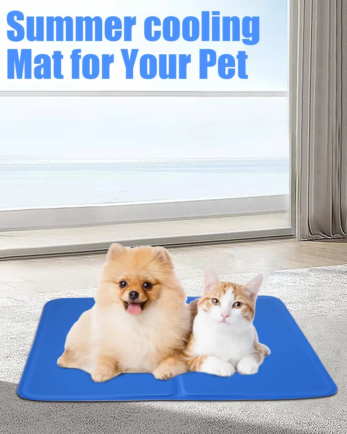 Alfombra Refrescante para Perros y Gatos, Alfombrilla de Gel Autorefrigerante, Cama refrescante Perros, Cama Fria para Perros Verano, colchoneta Fresca para Mascotas pequeños 40 * 50cm