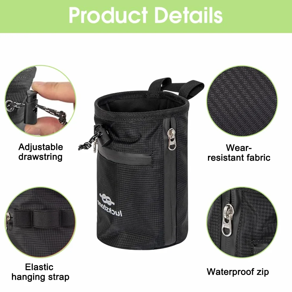 Bolsa de magnesio para escalada con cepillo y cinturón ajustable