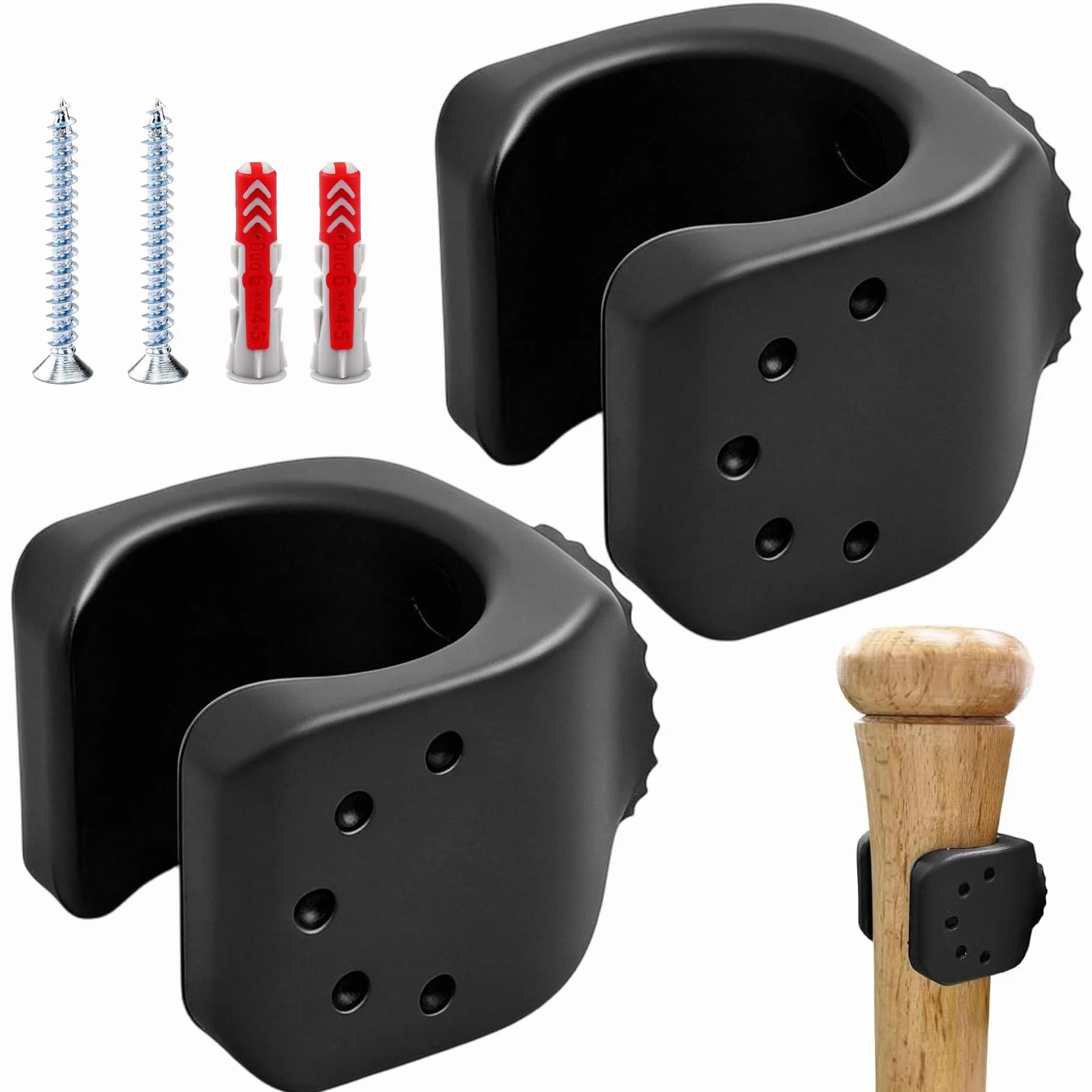 Soporte para Bate de Béisbol de Madera 2 Piezas Pared Colgador 30-36 mm