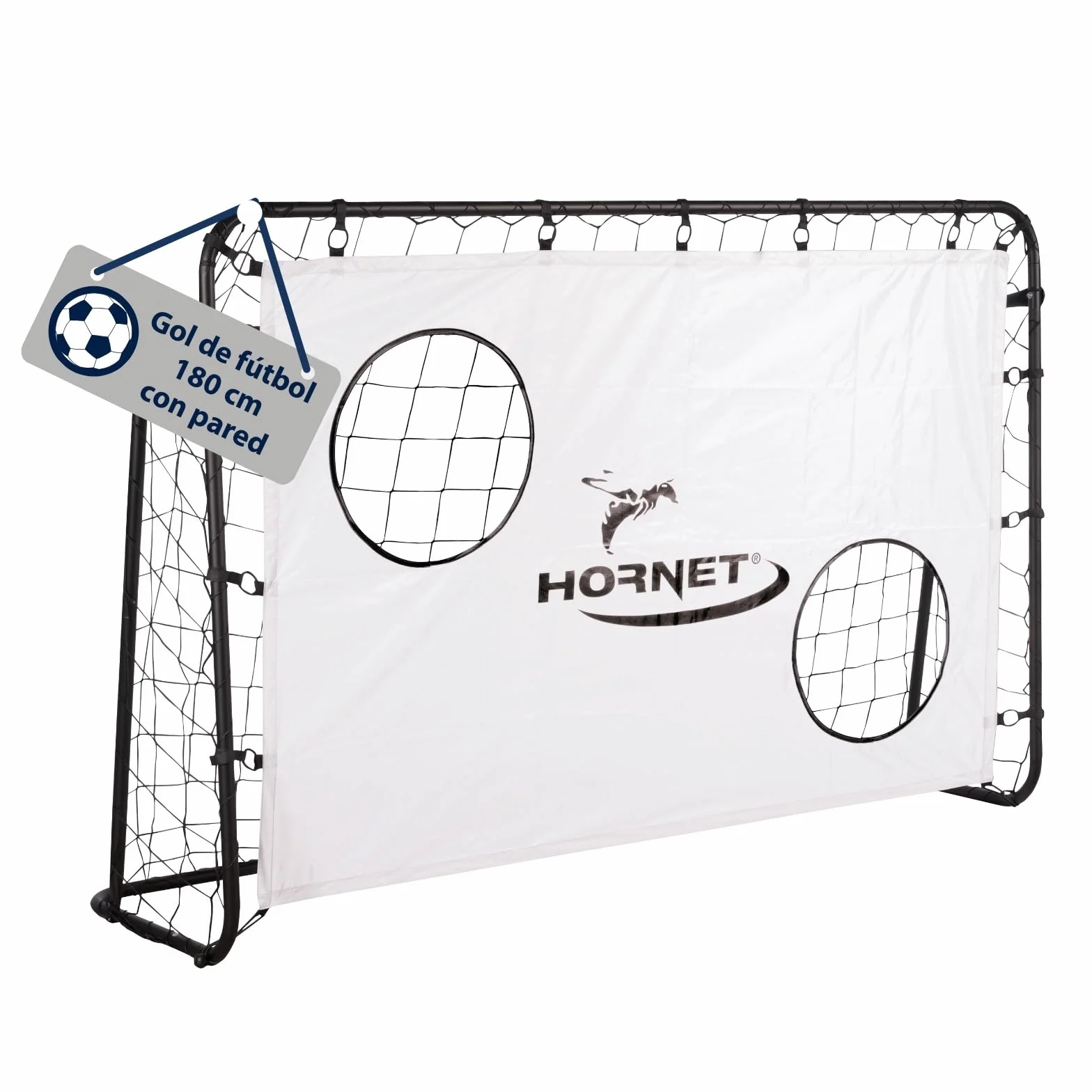 Hudora Hornet 180 Football Goal Outdoor Weatherproof with Removable Net & Reinforced Shot Holes