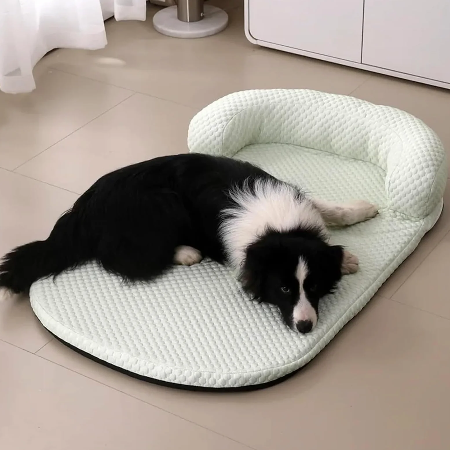 Manta Refrescante Perro con Almohada, Extraíble for Limpieza, Base Antideslizante(Green,80x60cm)