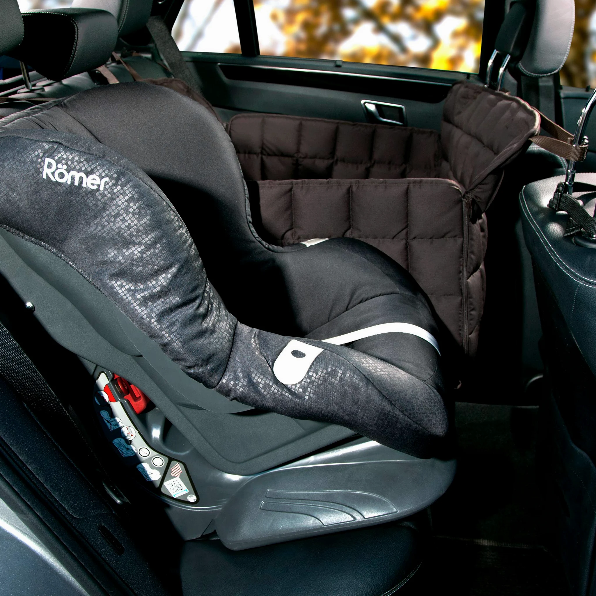 Doctor Bark Funda Protectora para Asiento Trasero de Coche de 2 plazas, con Cremallera, para Todos los Coches y SUV, M en Color marrón
