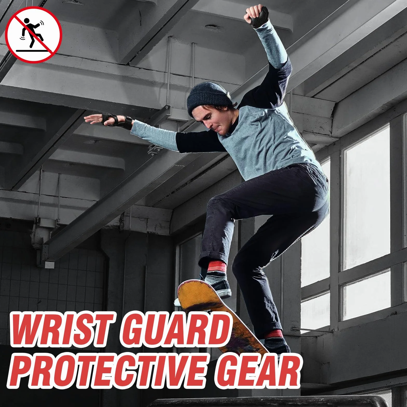 Muñequera protectora para patinaje, monopatín, snowboard, esquí, motocross
