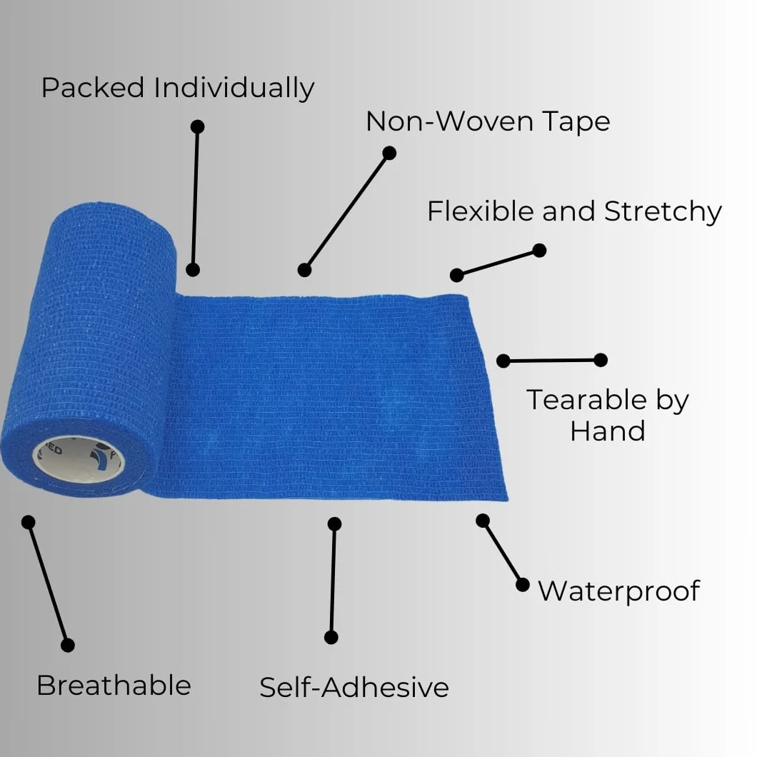Vendaje Autoadhesiva Elástica PintoMed 6 Rollos 7,5 cm x 4,5 m Verde Vet Wrap