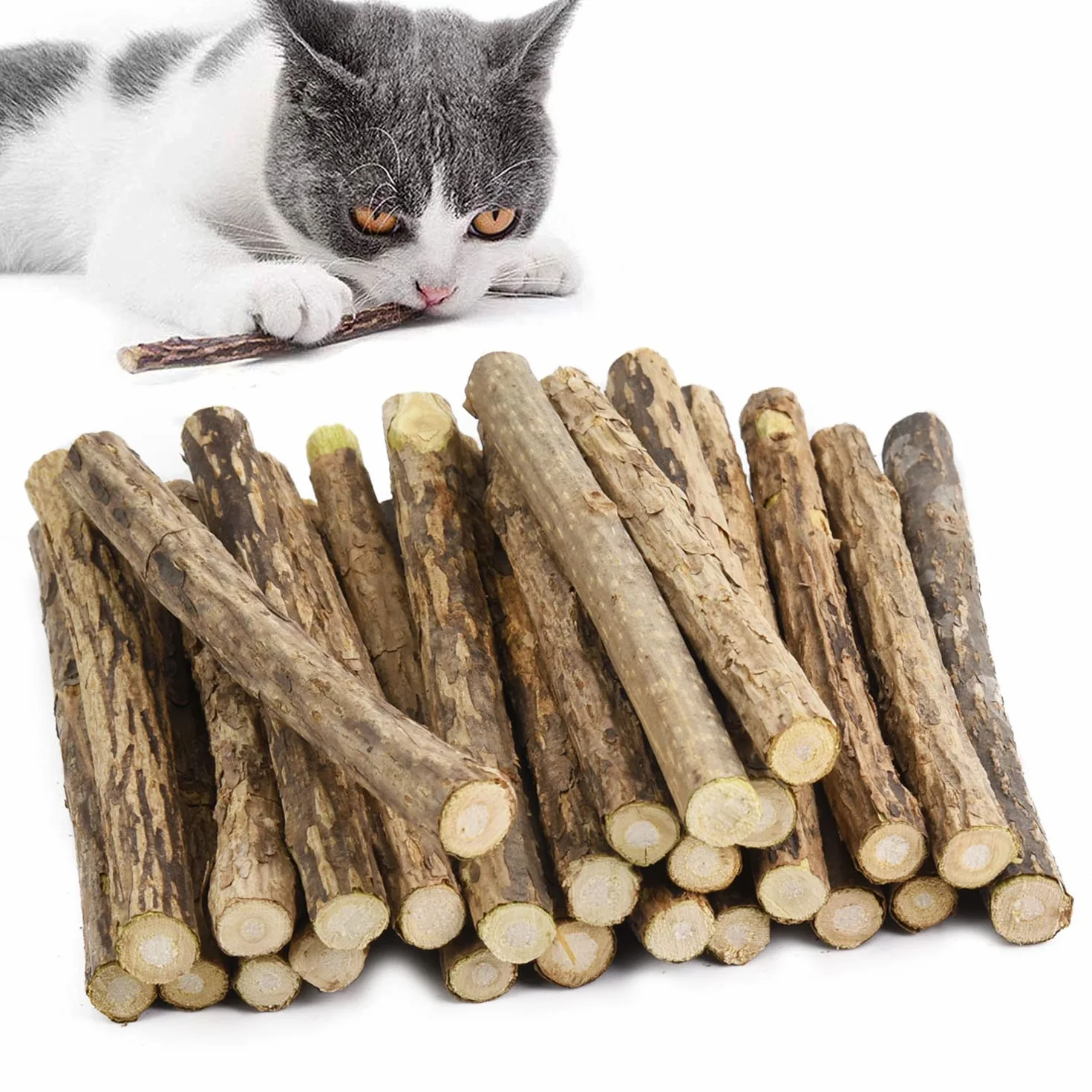 Juguete Gato,Palitos Masticables Matatabi para Gatos,Juguete para morder para Gatos Natural Matatabi Dental,Paquete de 30 Unidades