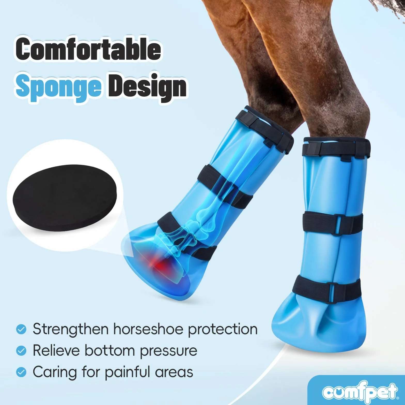 2 botas de remojo de pezuñas para los problemas de pezuñas, para tratar pezuñas de caballo, botas envueltas en cascos, podredumbre, infecciones bacterianas