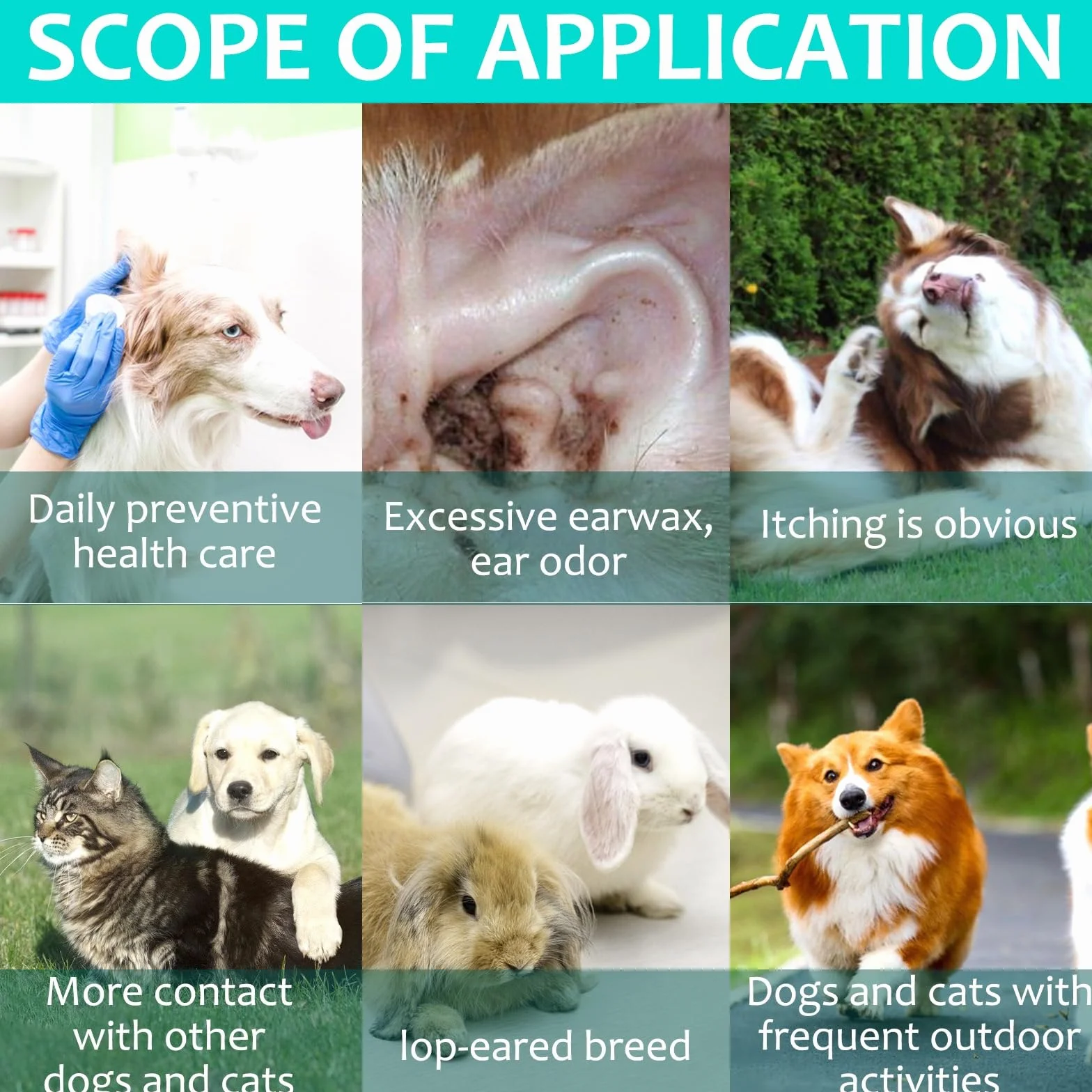 Gotas Limpiadoras para Oídos para Perros y Gatos, Solución de Cuidado para Orejas Suave y Eficaz, Elimina Suavemente la Cera la Suciedad y los Malos Olores