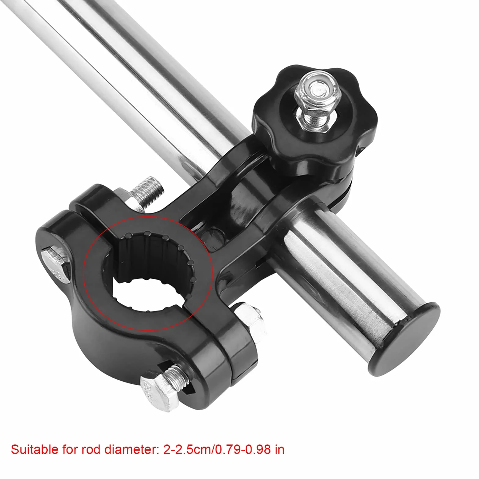 Soporte de Paraguas Telescópico 360° Ajustable Negro para Bicicleta