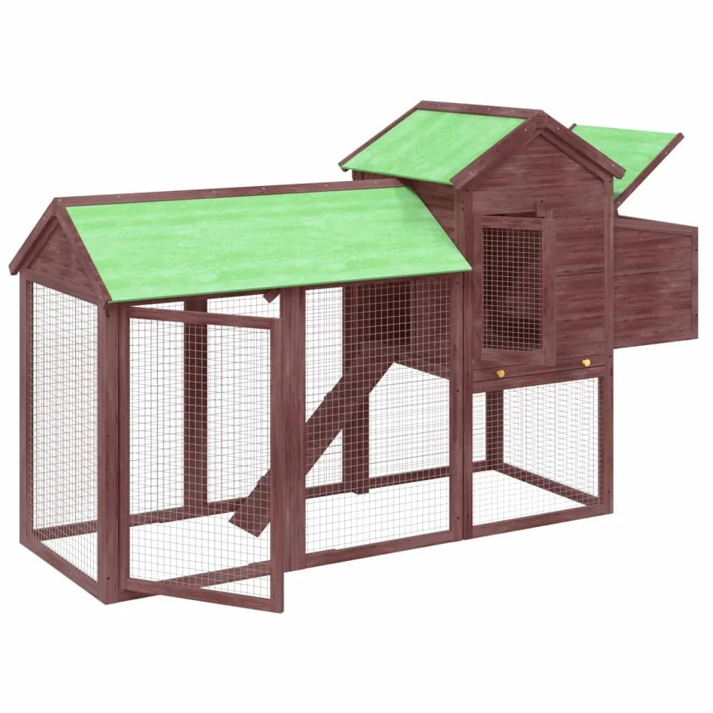 Gallinero moca 193 x 65 x 117 cm de madera maciza de pino con nido, rampa y zona para dormir, estable gallinero para aves de corral, patos y conejos