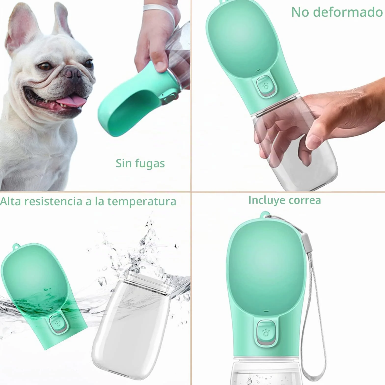 Frasheng Botella para Perros,550ml dispensador de Agua Antibacteriano,Bebedero Perro Portatil,a Prueba de Fugas,Libre de BPA,Dispensador de Agua Antibacteriano para Mascotas para Viajes al Aire Libre