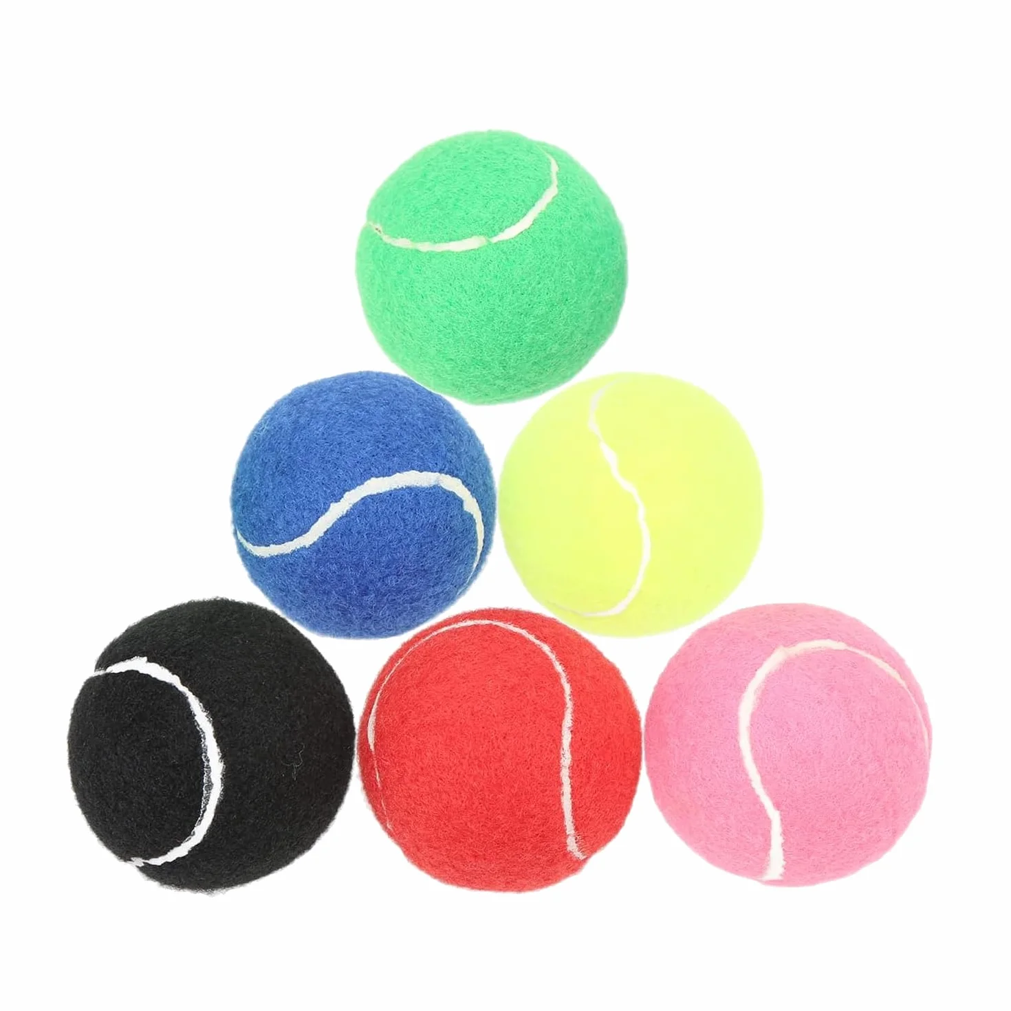 Pelotas de Tenis 6 Piezas, Multicolor, Baja Compresión, Entrenamiento para Principiantes Jóvenes Niños, para Perros