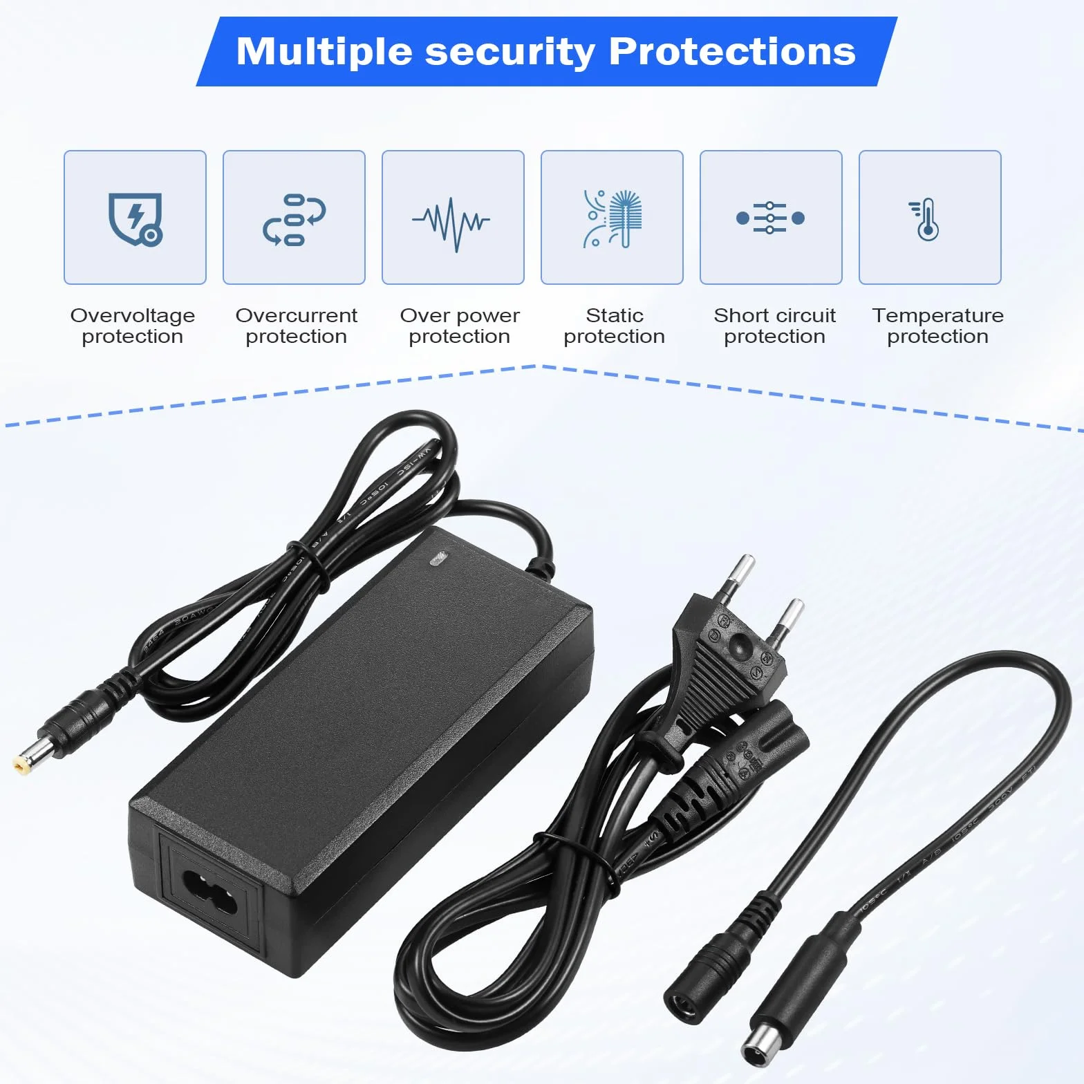JIZZU Cargador Patinete Xiaomi 42V 2A AC a DC para M365 Pro Pro 2 Mi 3 Ninebot Segway