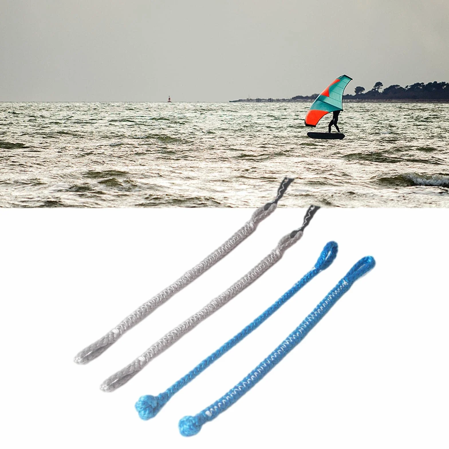 Juego de 4 coletas universales para kitesurf kiteboarding 1000 kg rojo y azul