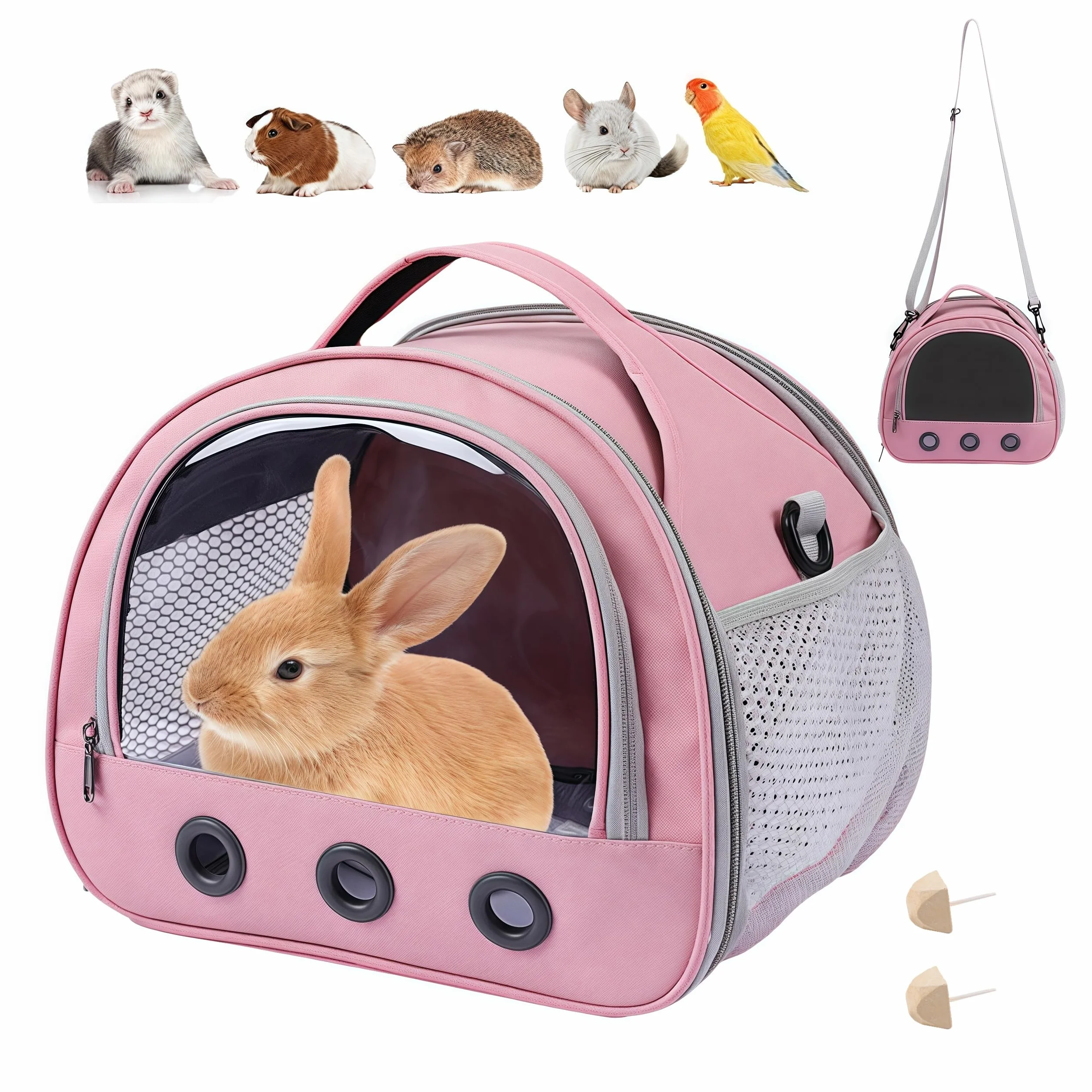 Pequeña bolsa de transporte para mascotas, bolsa de transporte para animales pequeños, caja de transporte para gatos, con correa para el hombro, bolsa de transporte para cobayas, bolsa de transporte