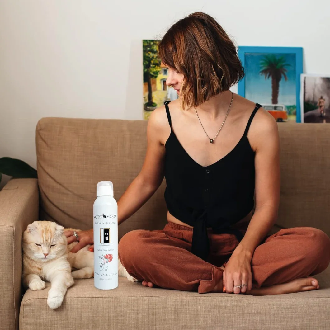 Spray Probiótico Antialérgico para Dueños de Gatos 200 ml — Neutraliza el Alérgeno Fel d 1 en Alfombras, Sofás y Ropa de Cama — Seguro para Gatos, Perros y Niños — Fórmula Biotecnológica