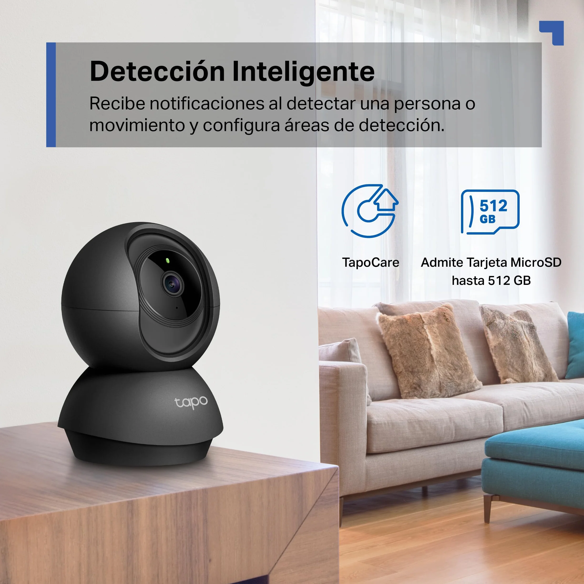 Tapo C211-2K Pan/Tilt Cámara de Seguridad Interior para Monitor de bebé-cámara de Mascotas-Detección de Movimiento y Seguimiento-Funciona con Alexa y Google,Admite Tarjeta SD hasta 512 GB