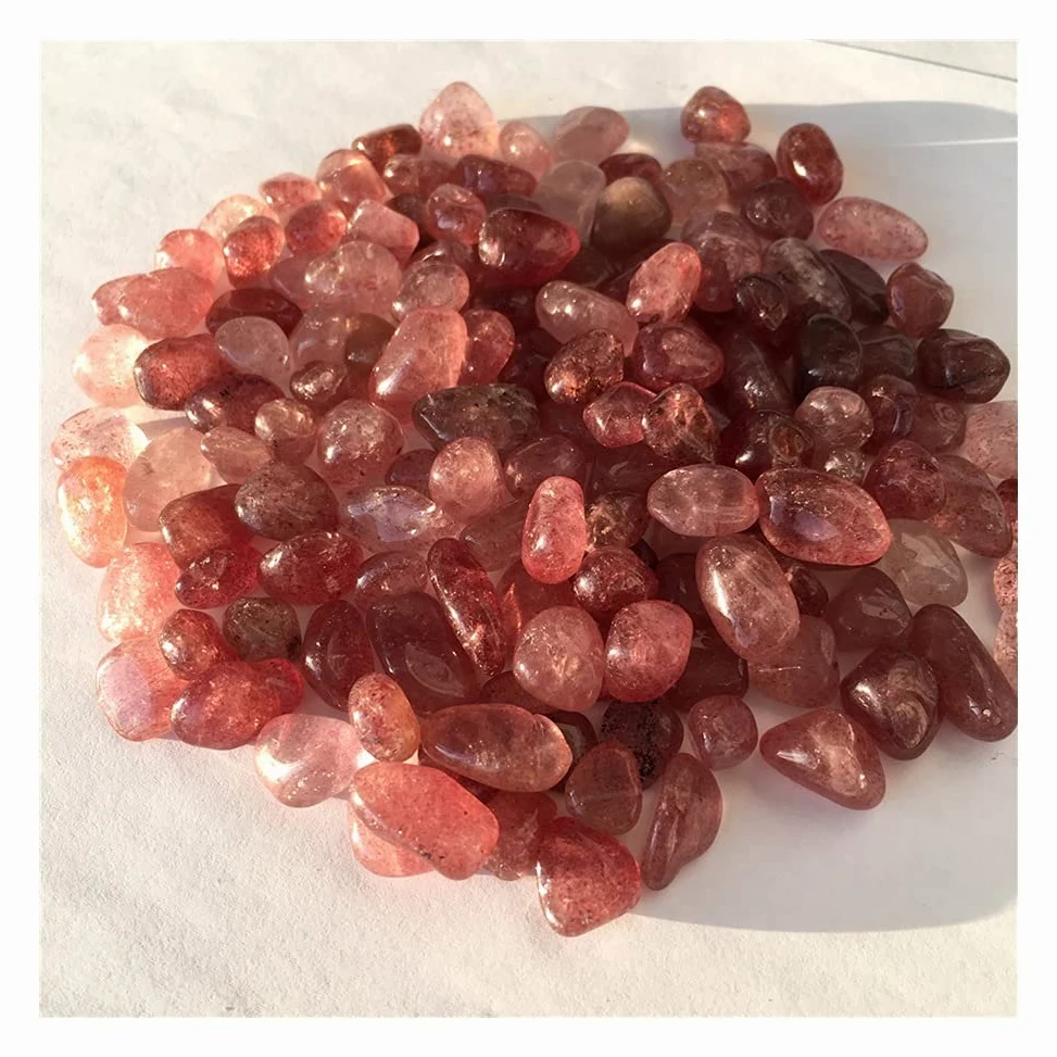 Fresa Natural Cristal Grava Cuarzo Piedra Grava Acuario Jardín Jardín Curación Energía Piedra Decoración decoración de la habitación (Size : 500g)