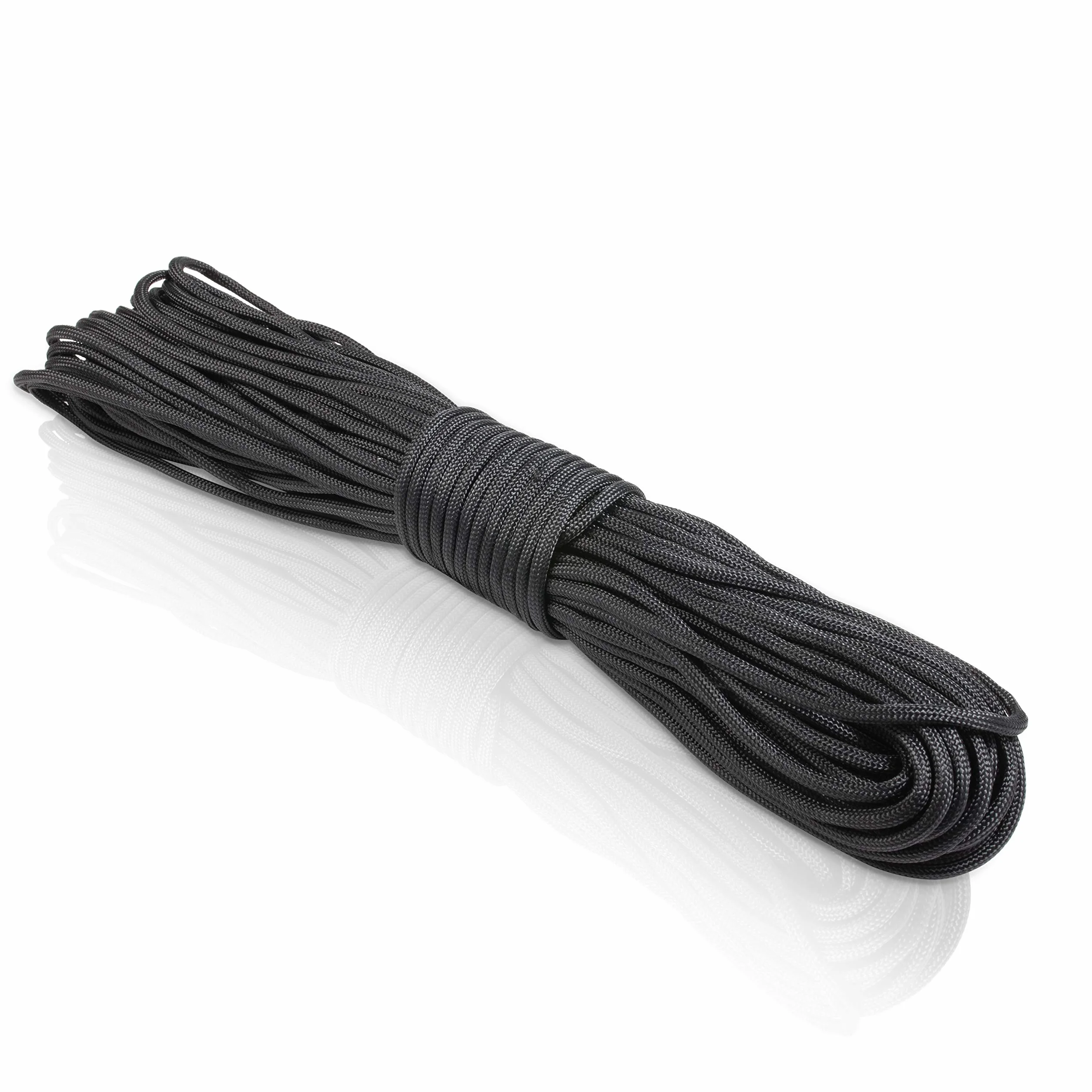 Cuerda Paracord 550 7 Hilos 31 Metros Cubierta Resistente Negro