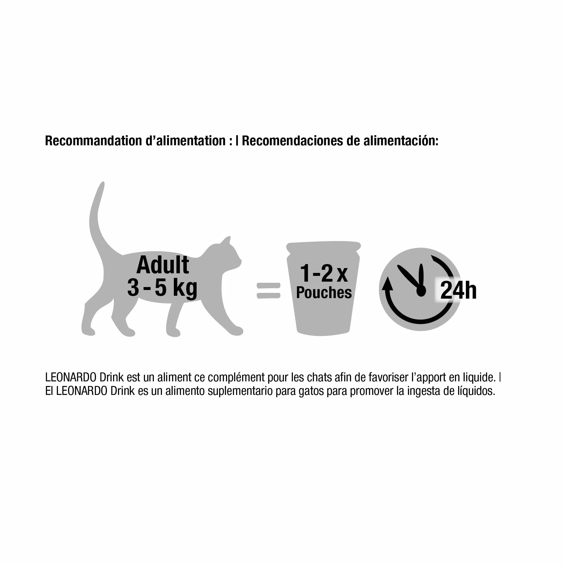 LEONARDO Drink Beef [20x40g Paquete múltiple Drink con Ternera] Bebida para Gato | Caldo de Carne con Tiras | Alimento complementario para Gatos
