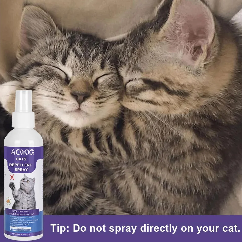 Aomig Spray Arañazos Gatos, 200ml Spray Repelente para Gatos, Spray Arañazos Gatos y Gatitos para Proteger Sofá y Muebles, Ideal para Uso Indoor y Outdoor