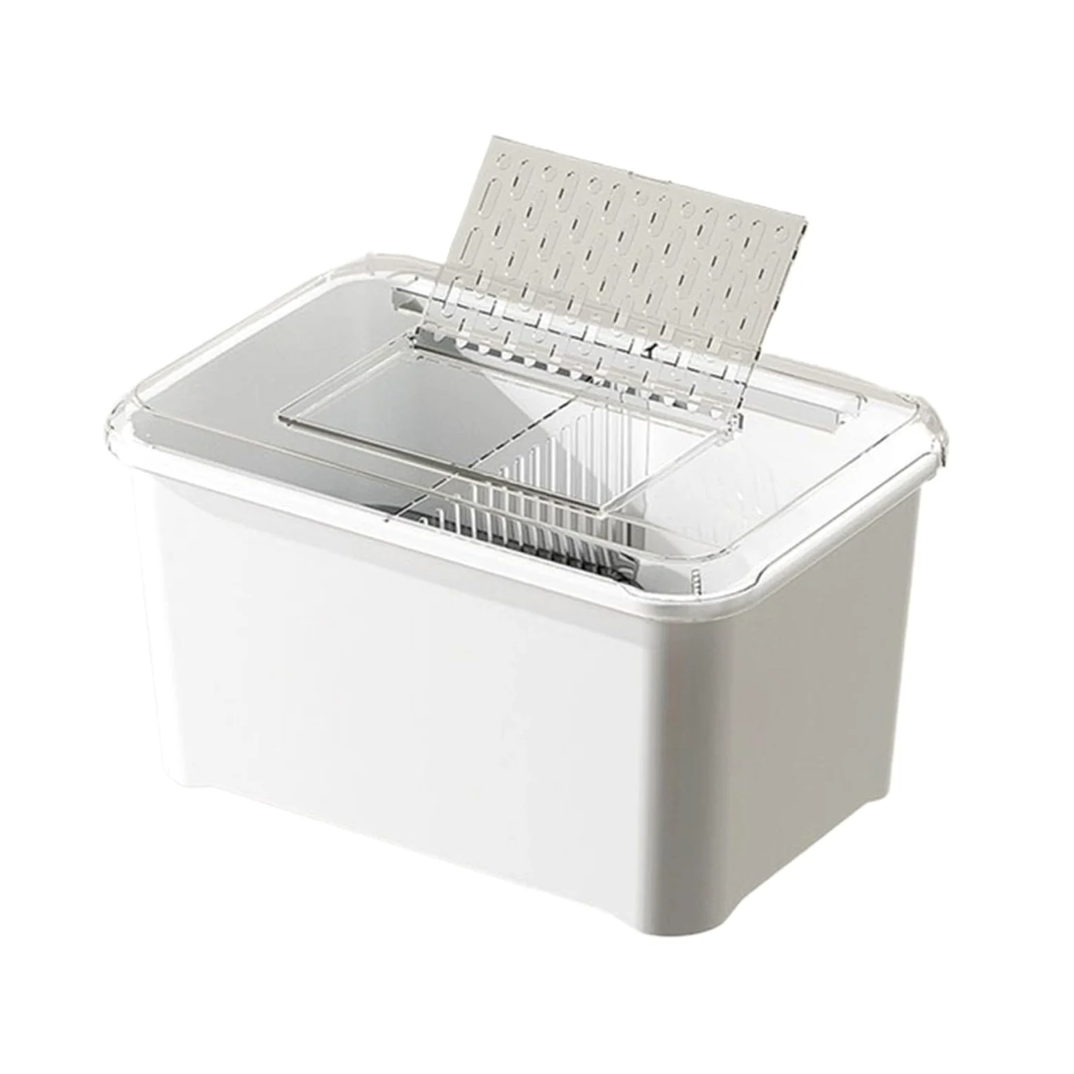 la Caja de alimentación de Reptiles, Caja de alimentación del Tanque Acuario con tamaños múltiples Multicolores Aislamiento y la sedimentación(White)