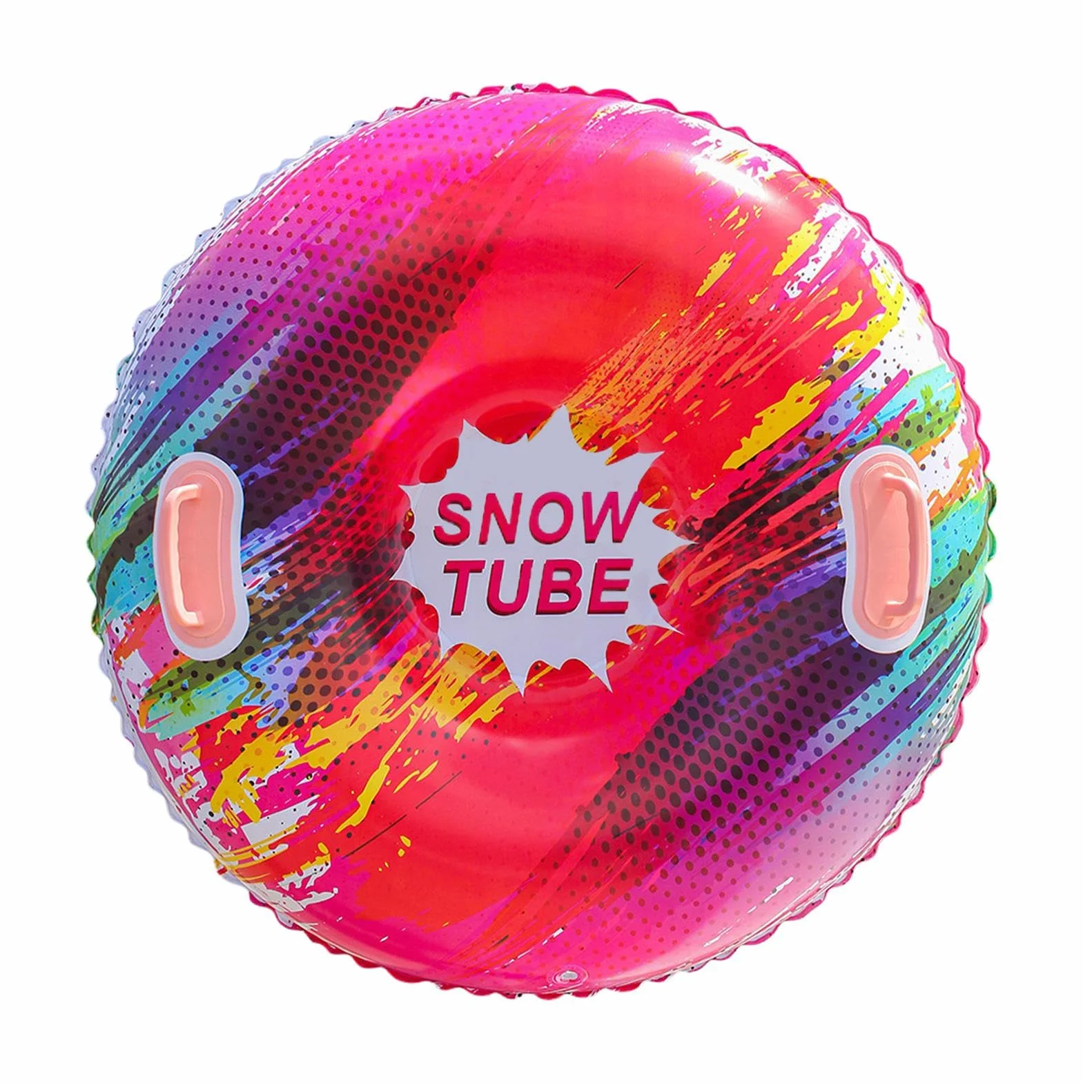 Trineo inflable 87 cm con asas, anillo de nieve engrosado antivuelco para adultos y niños