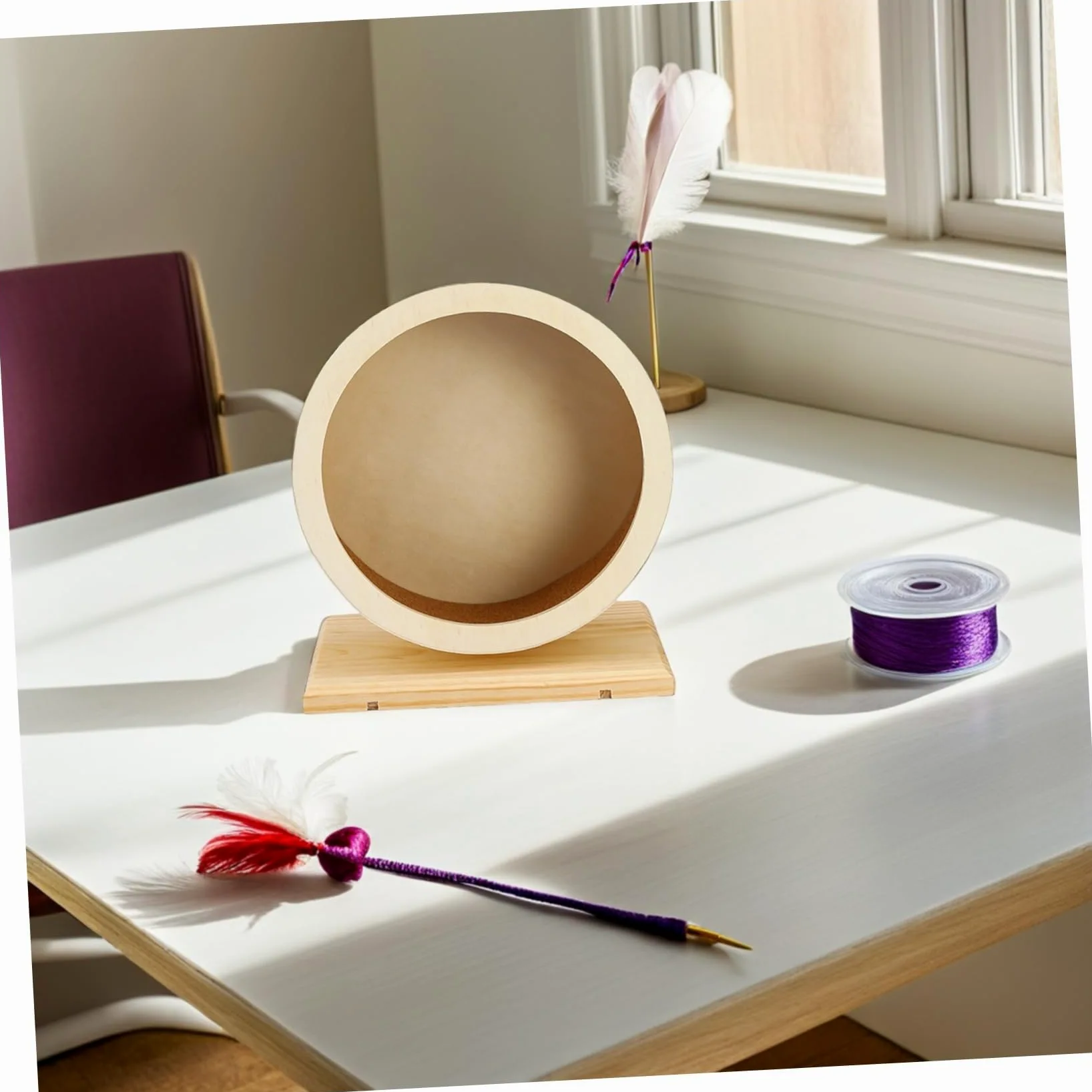 SUPVOX 2piezas Rueda De Madera para Hámster Silenciosa con Corcho Suave y Resistente Arañazos para Chinchillas Cobayas y Erizos Juguete para Correr