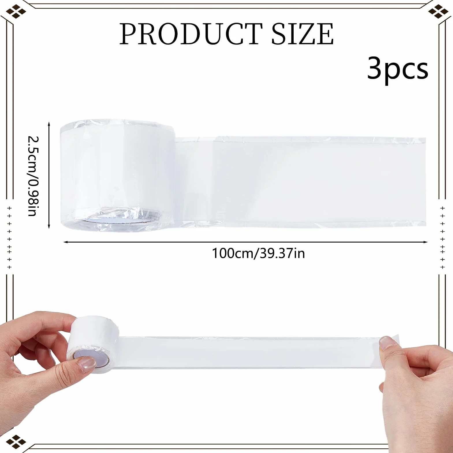 NICENEEDED 3 Rollo de Banda para Embutir Bocados de Caballo, Cinta Elástica de Silicona de 2.5cm X 1 m para Proteger la Broca de Caballos, Ideal para Equinos Y Ecuestres.