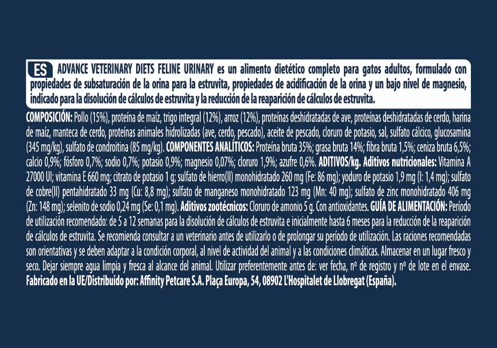 Advance Veterinary Diets Urinary, Pienso para Gatos para la Protección de las vías urinarias, 3kg