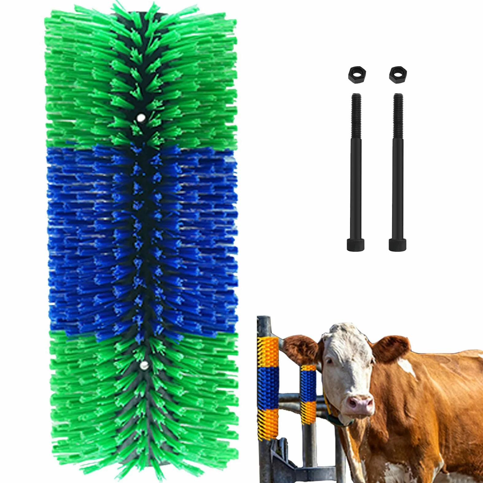 Cepillo rascador universal, cepillo de masaje para rascar animales de ganado, cepillo para rascar ganado, herramienta antipicazón para ganado de 17,5 x 7,8 pulgadas