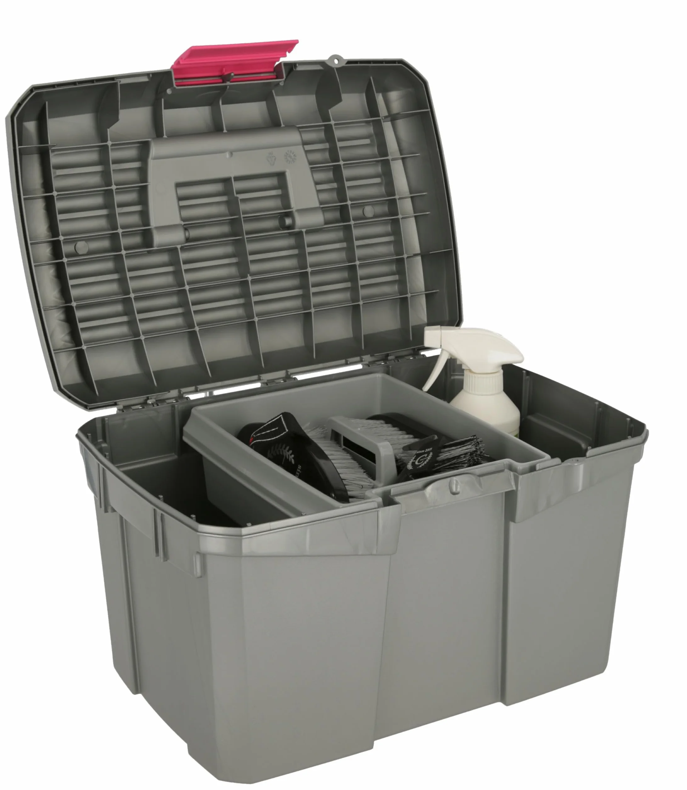 Covalliero Caja limpieza Siena gris/rosa con inserto extraíble