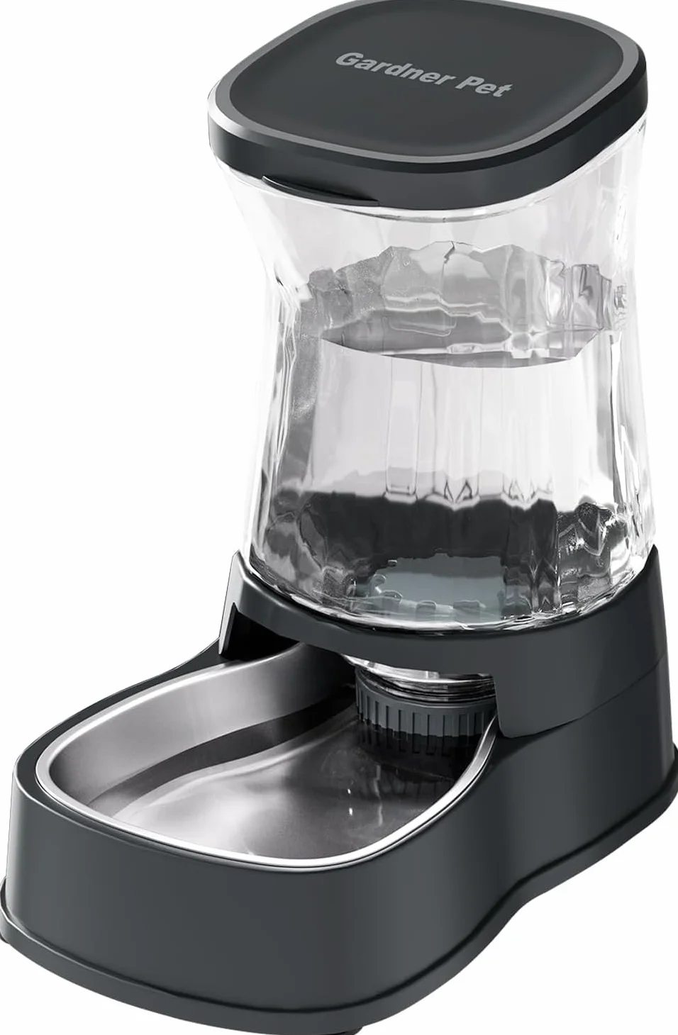 Gardner Pet 3.85L Comedero Gato Automatico, Bebedero Gatos Automatico con Bol Acero Inoxidable, Bebedero Perro para Gravedad, Sin BPA, Prevenir el Vertido, No Requiere Electricidad (Gris)