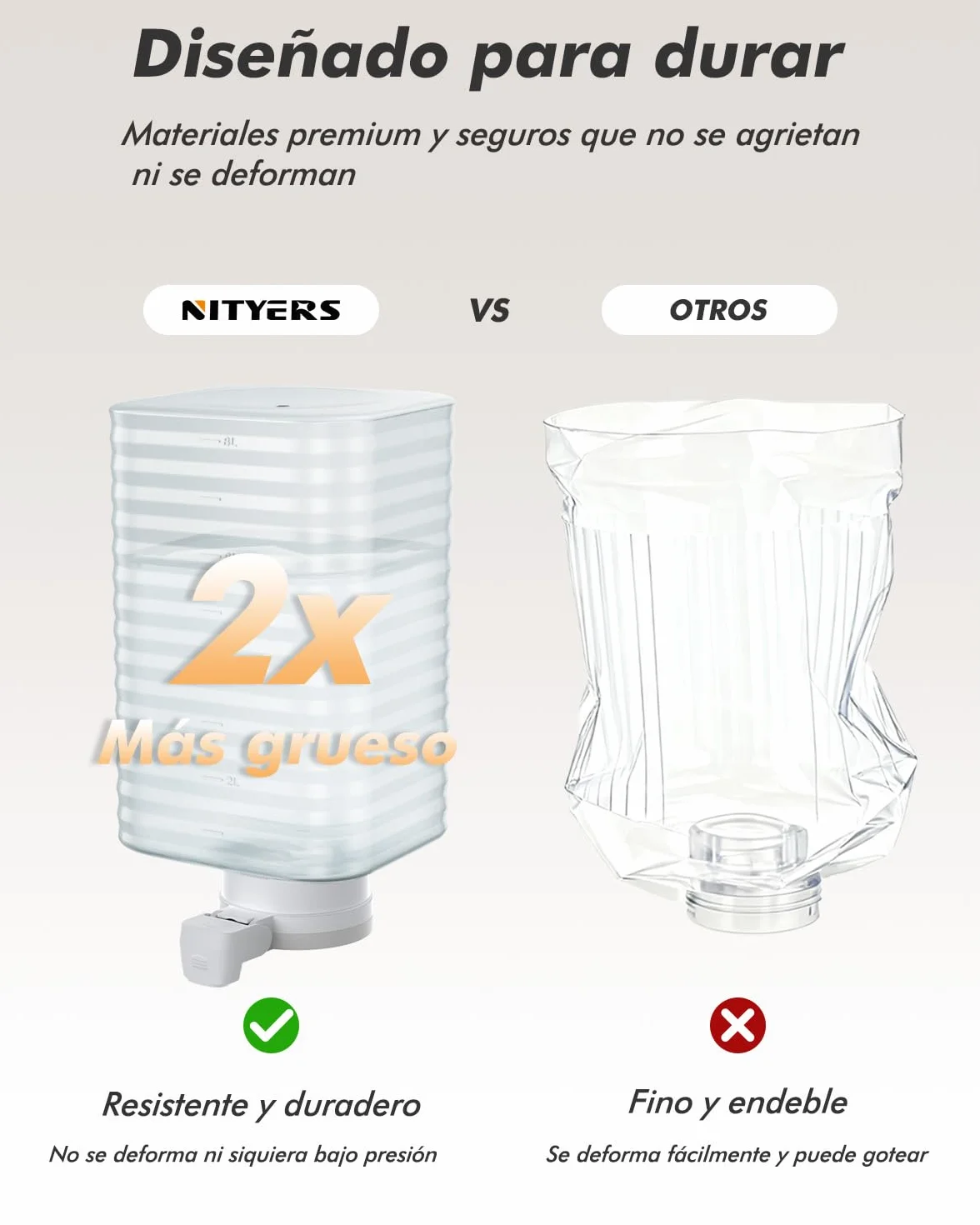 8L Bebedero Gatos por Gravedad con Grifo Patentado, Comedero Gato automático con Filtro y Base Ajustable, Boca Ancha para fácil Limpieza, Materiales Aptos para Alimentos