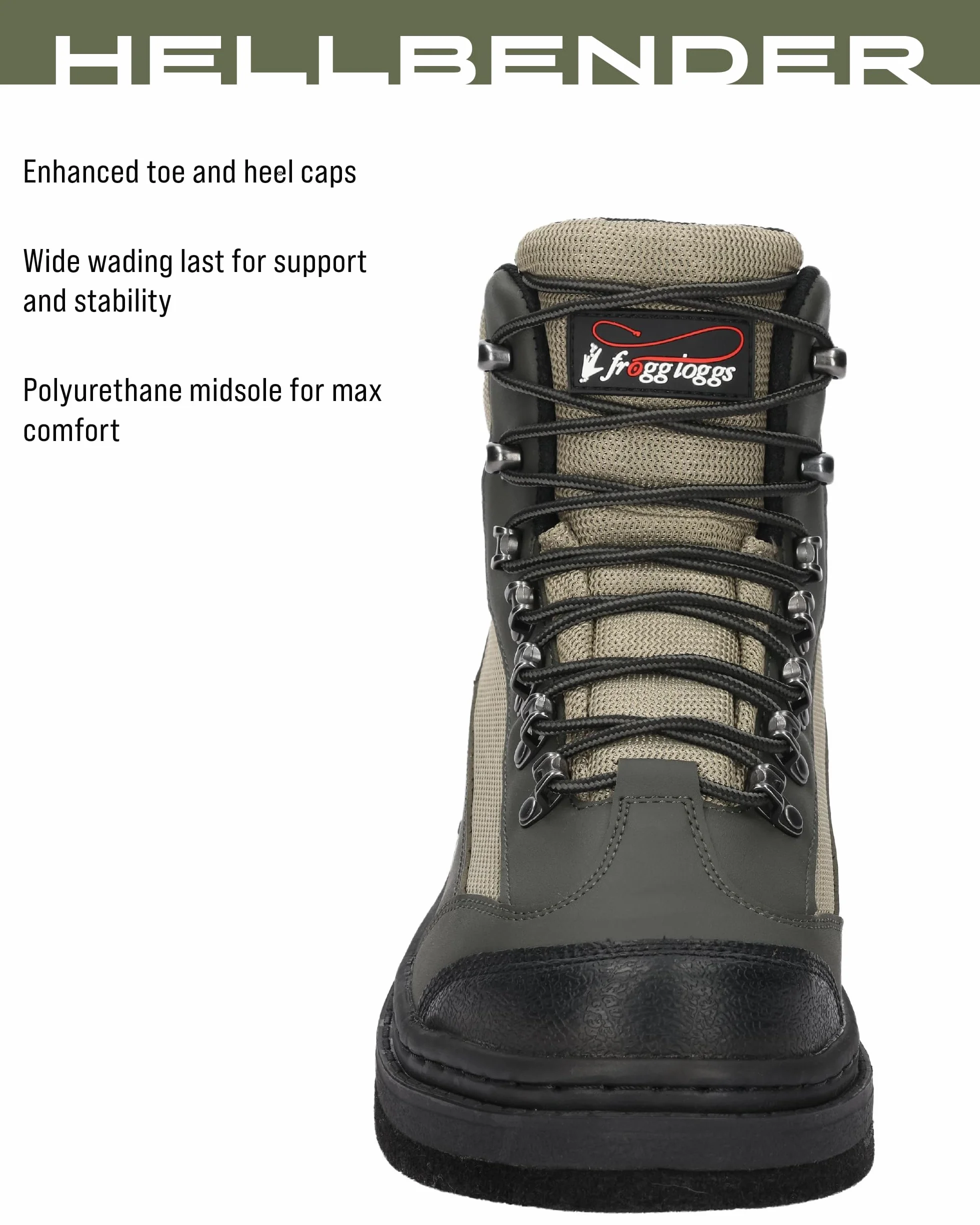 FROGG TOGGS Hellbender Fishing Wading Boot Felt Or Cleated Hombre