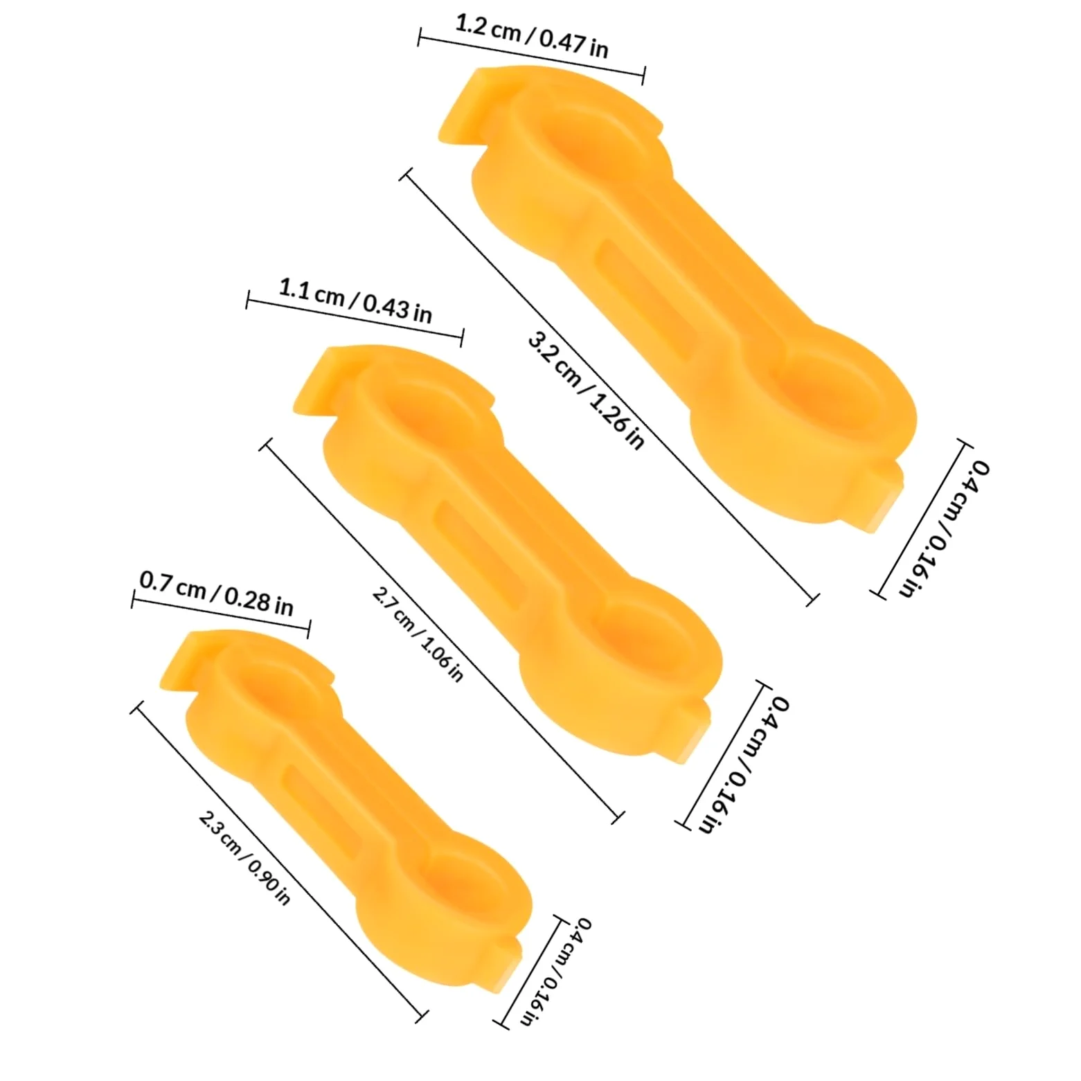 TEHAUX Bandas Correctoras para Patas de Pollitos y Aves, Anillos de PVC de Diferentes Tamaños, Sujeción Segura Crecimiento Saludable, Paquete de 12 Unidades Amarillas