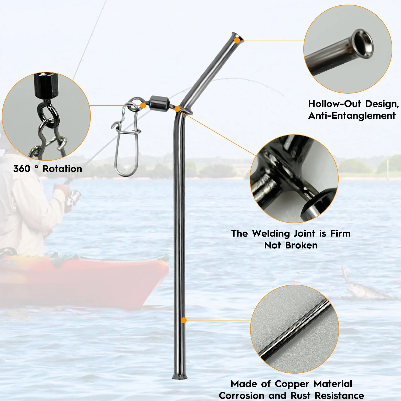 Fundas de Pesca antienredos 7/9/12 cm Tubo de Cobre Accesorios de Plomo