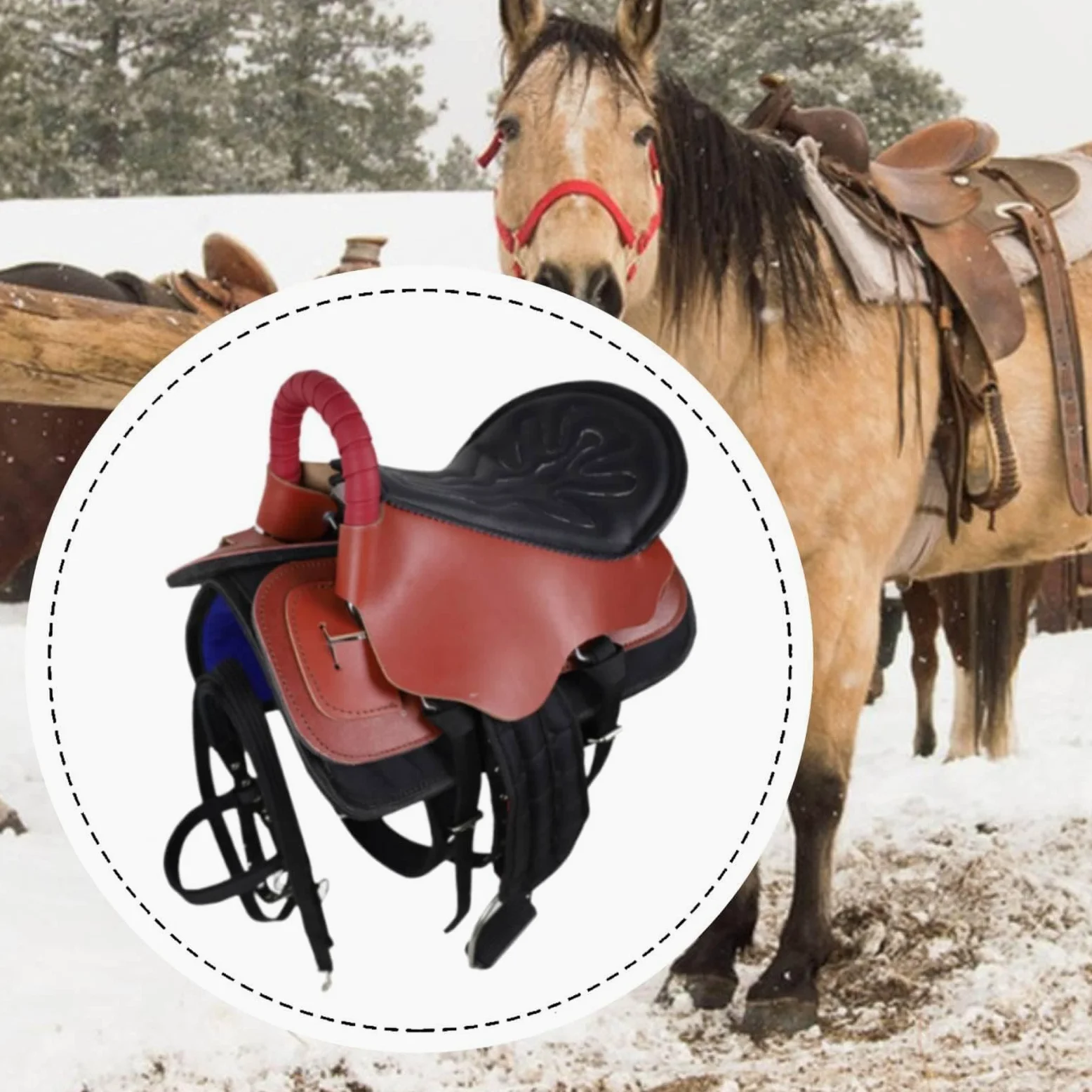 MERIGLARE Juego de Silla de Montar para Caballo, Asiento para Montar, Resistente Al Desgaste, Accesorio Deportivo, Cómodo, Fácil de Instalar, Equipo E