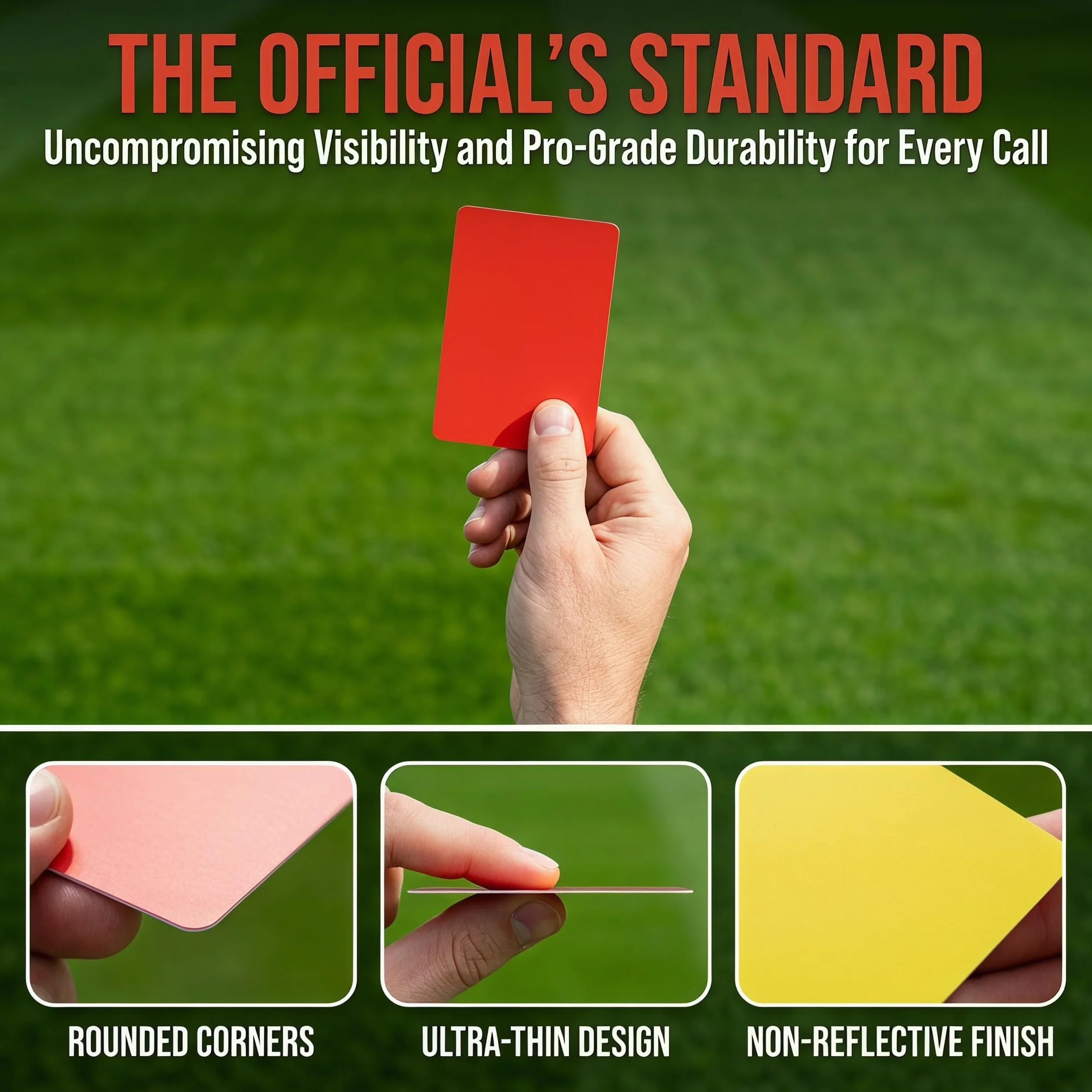 Tarjetas Arbitro Futbol PVC Amarillas Rojas 8x10.5 cm Impermeables Juego