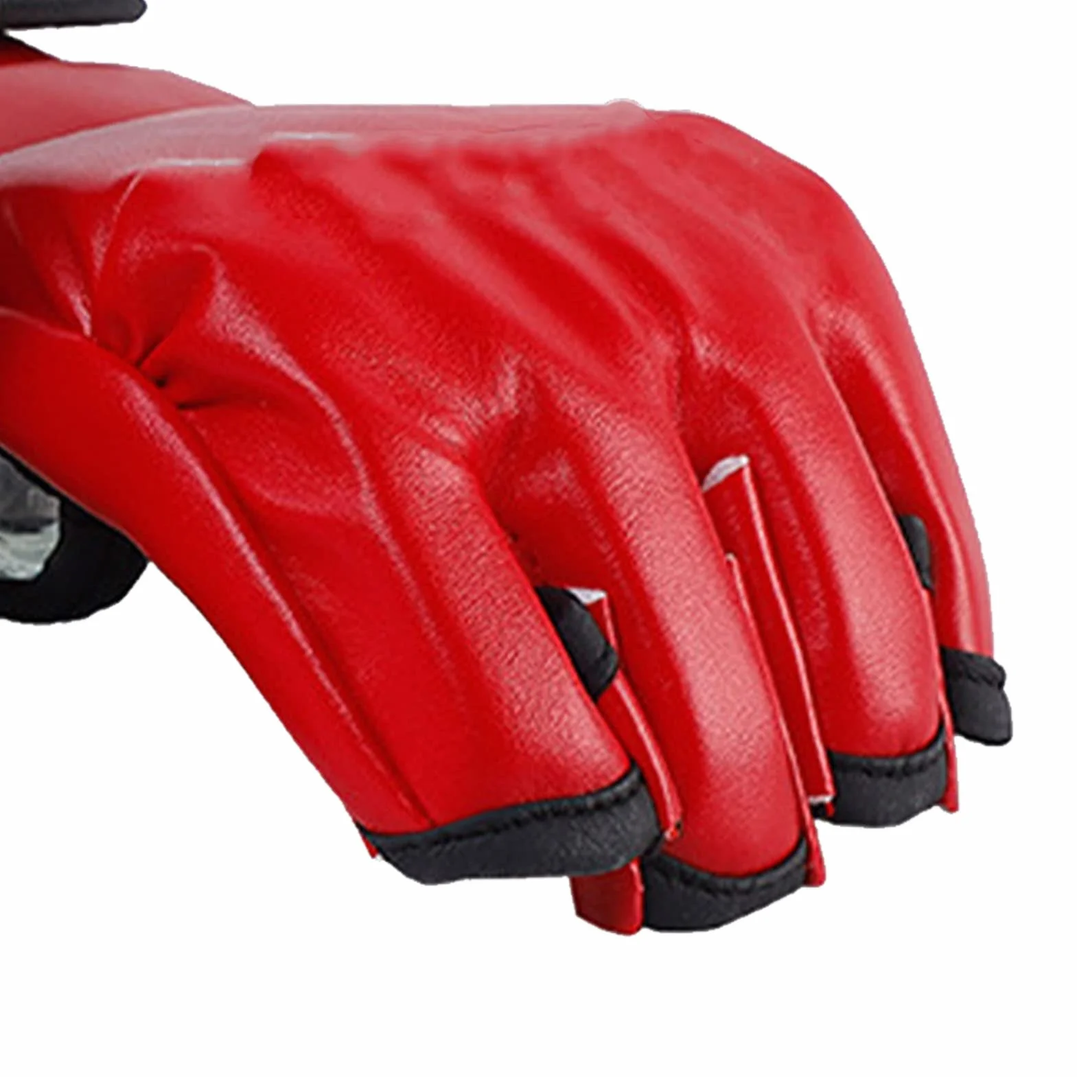 Guantes de Boxeo MMA Medio Dedo Rojos para Entrenamiento Kickboxing Adultos
