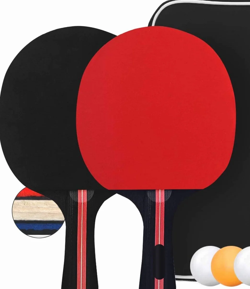 Raquetas de Tenis de Mesa Profesional, 2 Raquetas Ping Pong, 3 Pelotas