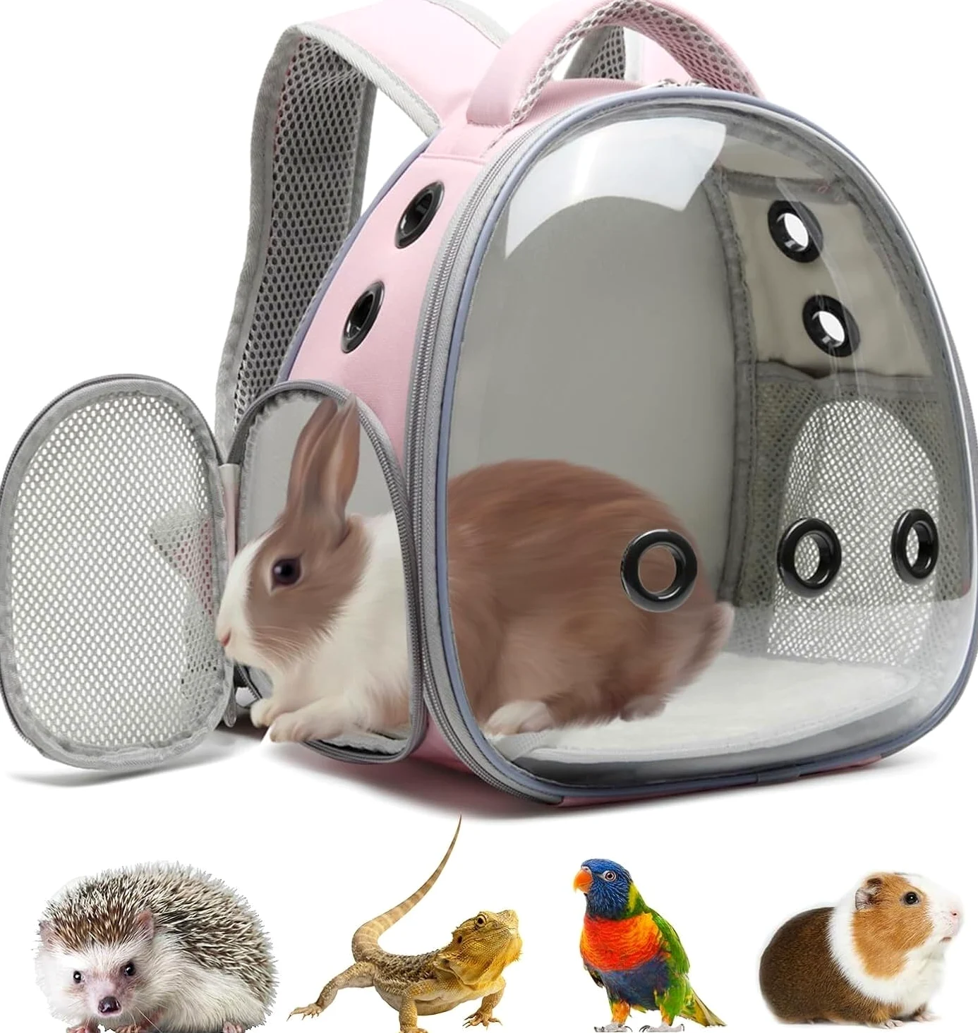 Transportin Gato Perro Mochila Portátil De Viaje para Animales Pequeños, Bolsa para Mascotas Hámster, Portador De Conejillo De Indias, Mochila para Pájaros Transportin Gato para Coche(B)