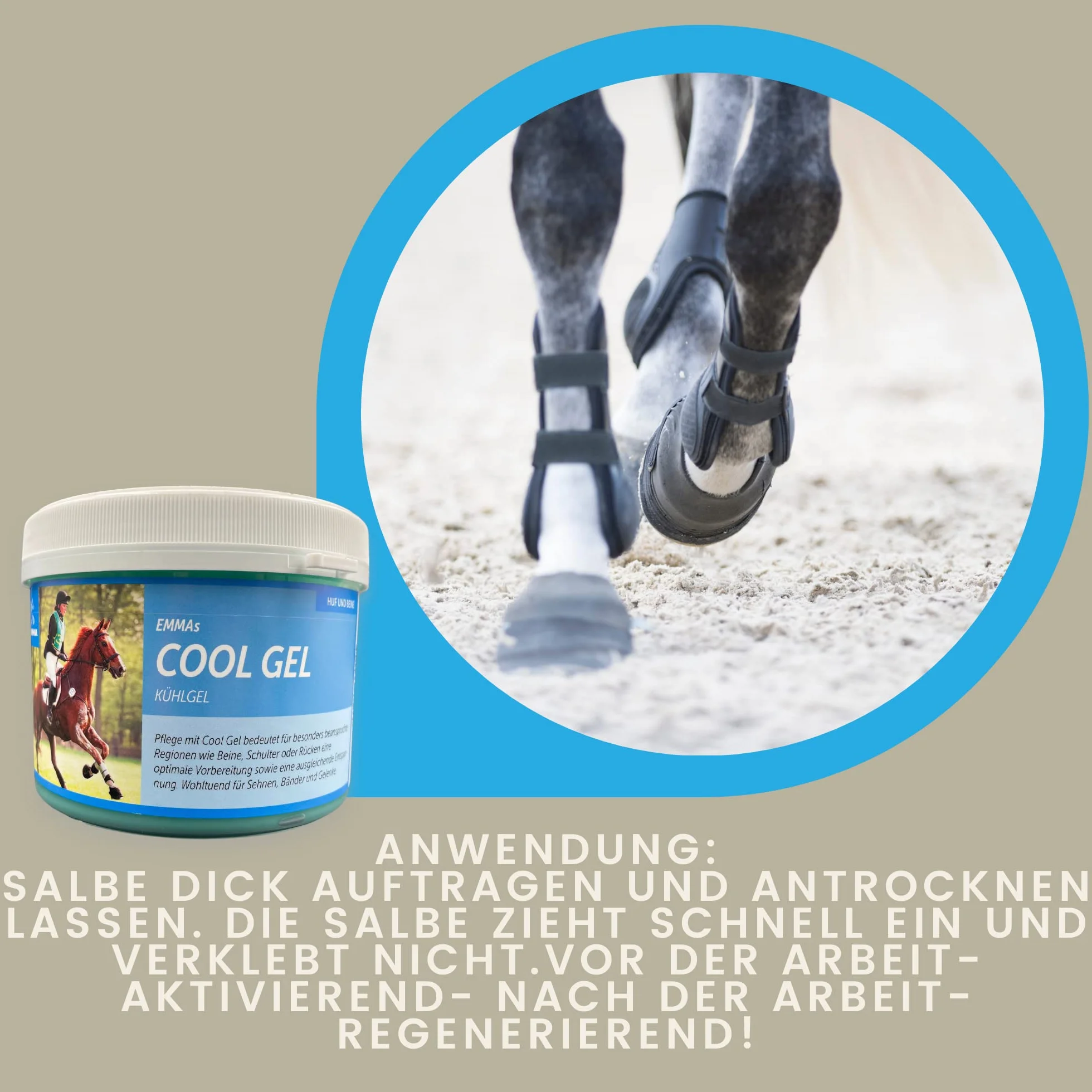 EMMA Bálsamo para Caballos 1000ml Gel Refrescante con Pomada de Árnica Gel Extra Fuerte I Tendones, Ligamentos y Músculos I Pomada Refrescante I Pomada con Gel Crema de Árnica Masaje para Músculos