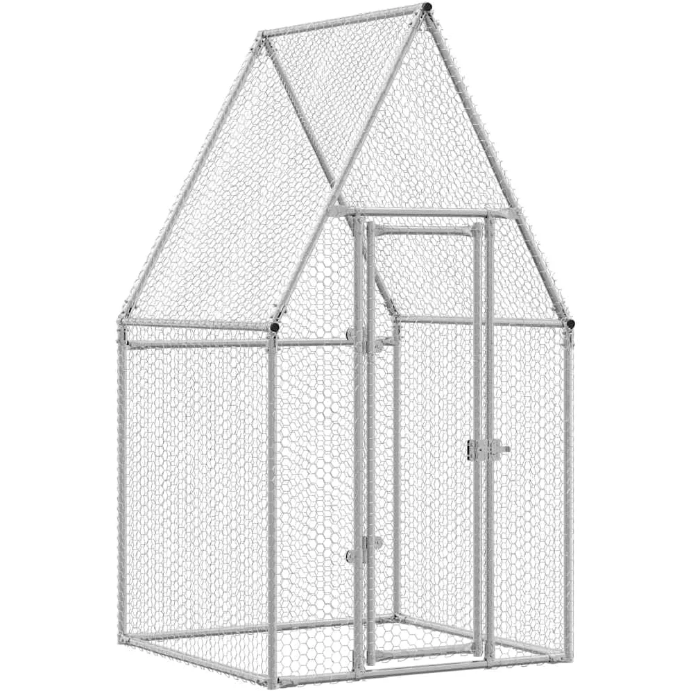 Jaula para gallinas, 100 x 100 x 190 cm, de acero galvanizado, gallinero exterior para aves de corral, patos y animales pequeños, recinto para gallineros con puerta con cerradura