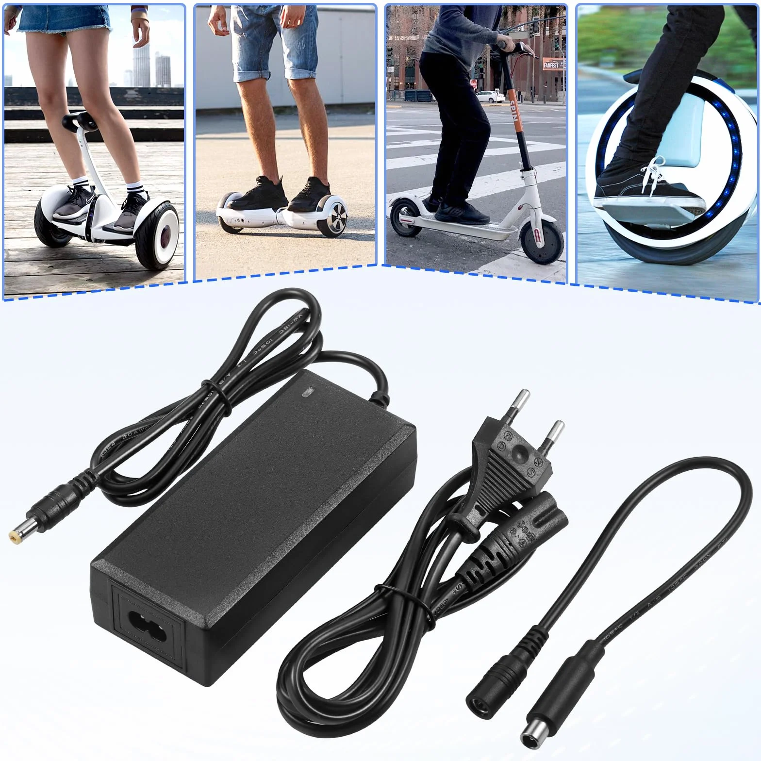 JIZZU Cargador Patinete Xiaomi 42V 2A AC a DC para M365 Pro Pro 2 Mi 3 Ninebot Segway