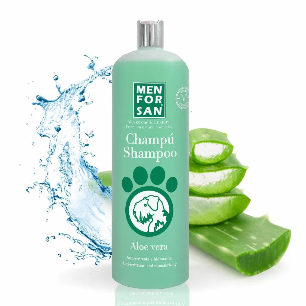 MENFORSAN Champú Aloe Vera para Perros | Hidrata en profundidad | Acción Anti Irritaciones y Anti Eczemas | 100% Natural | Herbácea | 1L